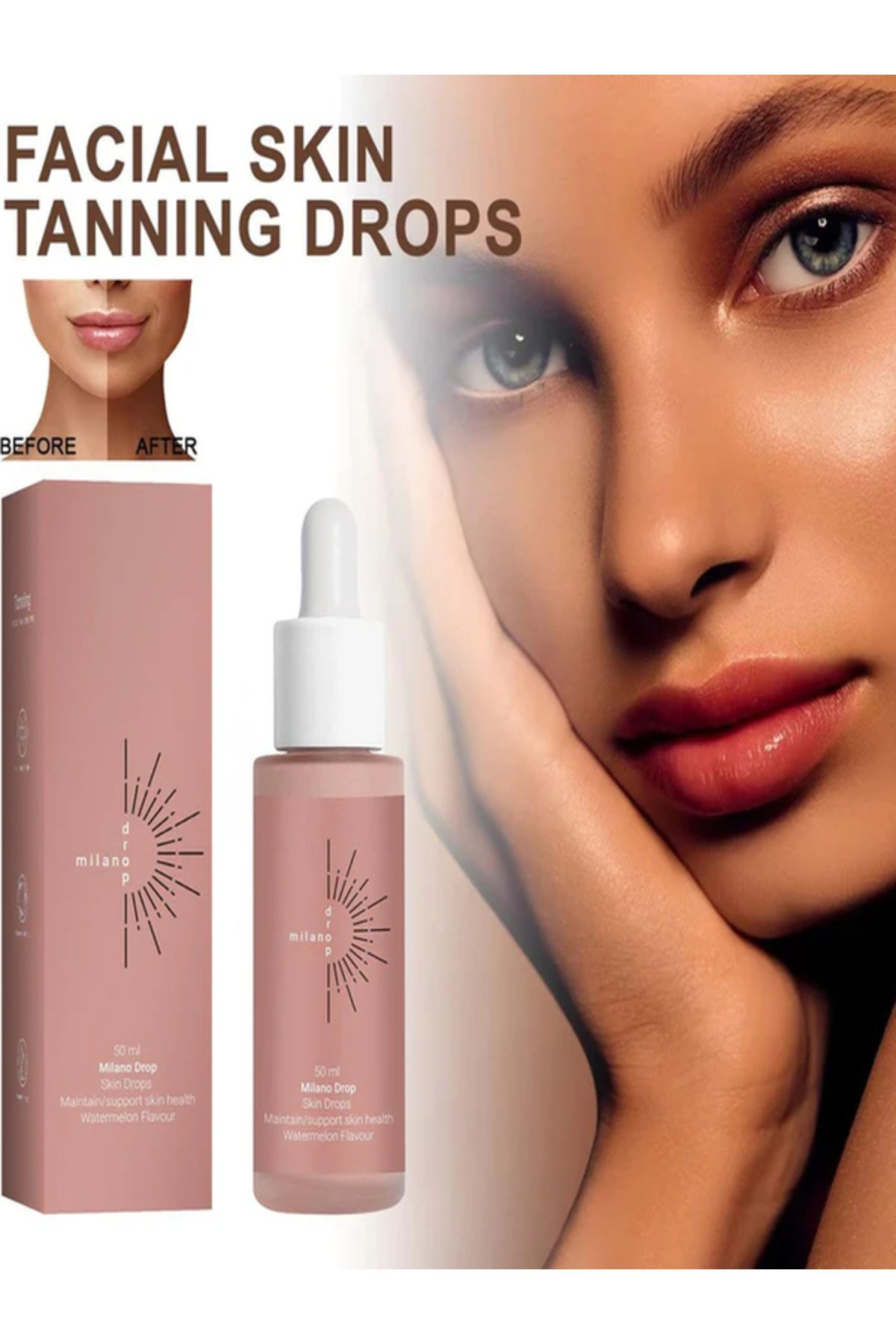 Milano Drop ™ – Güneşsiz Yüz Bronzlaştırıcı Cilt Damlaları