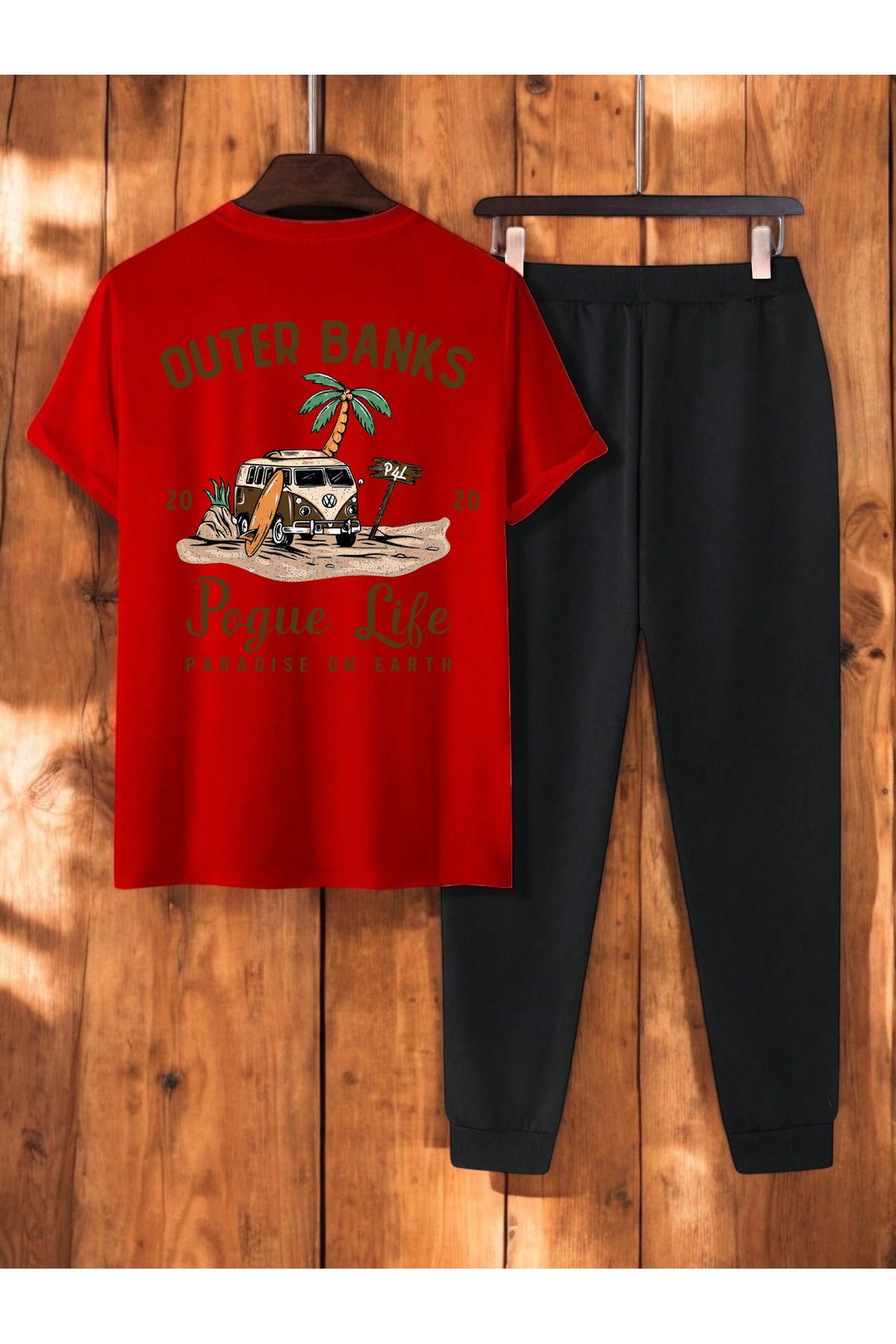 uyguntarz Unisex Outer Banks Tasarım Basklı Tshirt Eşofman Takımı