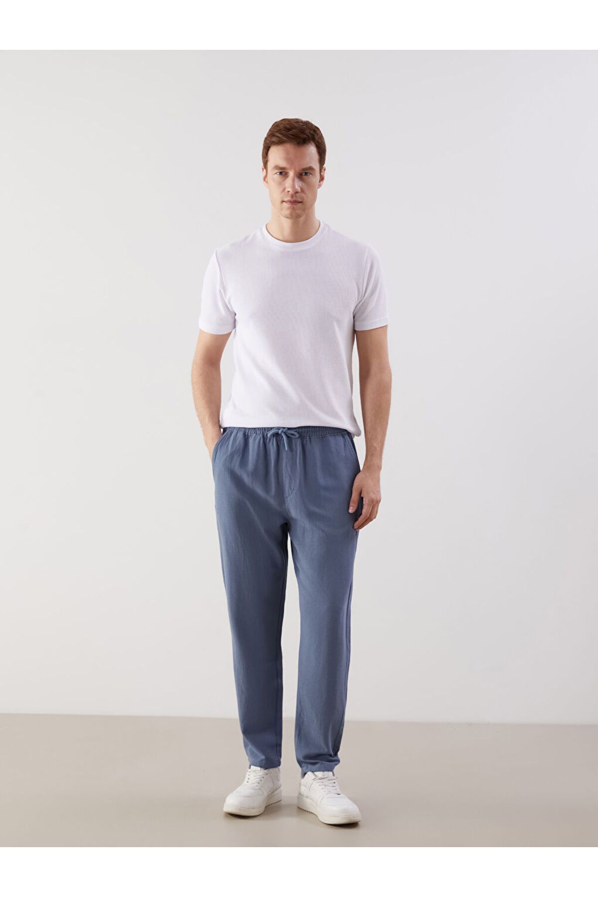 LC Waikiki LCW ECO Indigo Standart Kalıp Poplin Erkek Pantolon S5JR21Z8NVY25