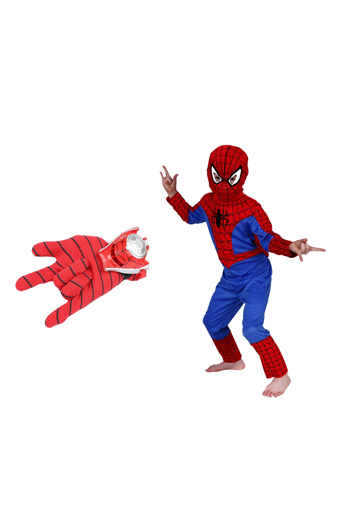 Depox-Classic Spiderman costume and glove with launcher set, 3-5 years, 100-110 cm 1
