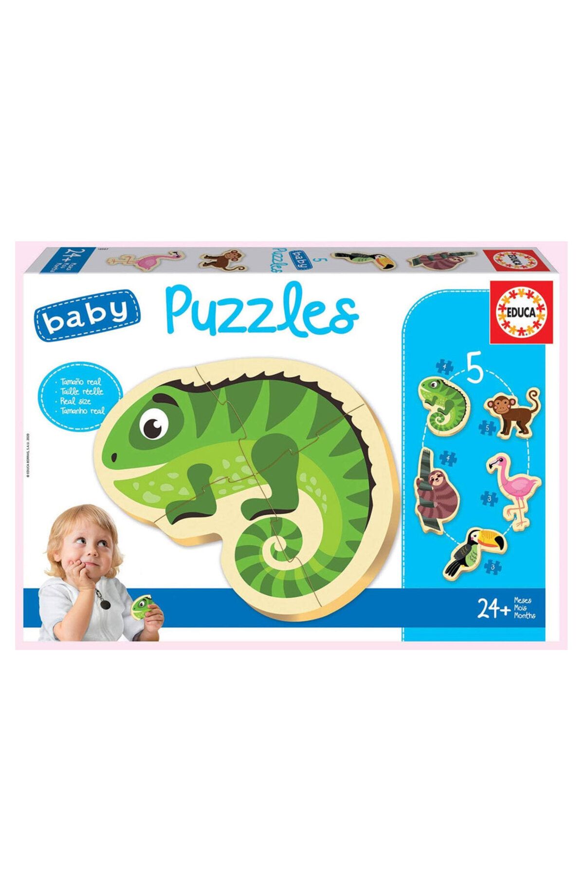 EDUCA 19 Parça Tropik Hayvanlar Baby Puzzle
