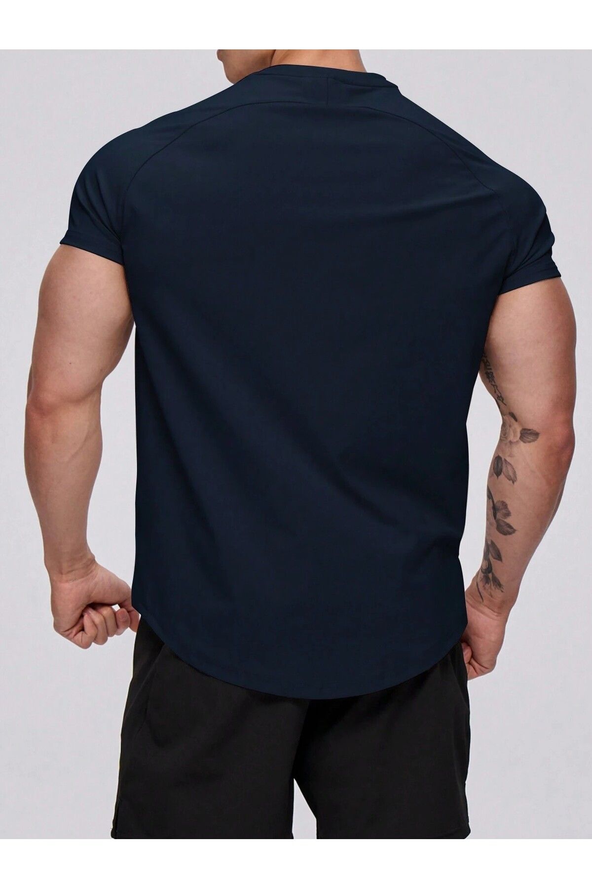 GENIUS STORE Erkek Spor Tişört Running Sports Gym Reglan Oval Kesim Penye T-shirt OVALT-SHİRT