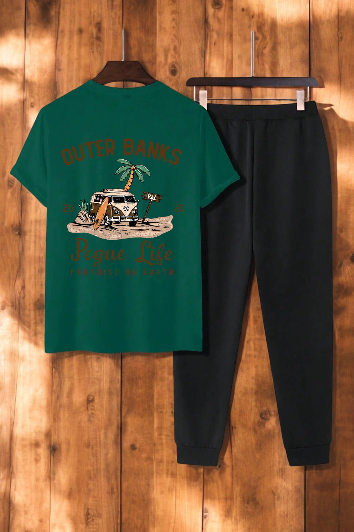 uyguntarz Unisex Outer Banks Tasarım Basklı Tshirt Eşofman Takımı
