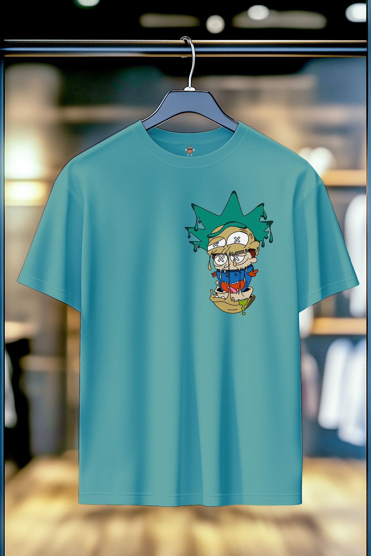 BookOrBook Rick and Morty %100 Pamuk Premium Kalite Sırt Baskılı T-Shirt