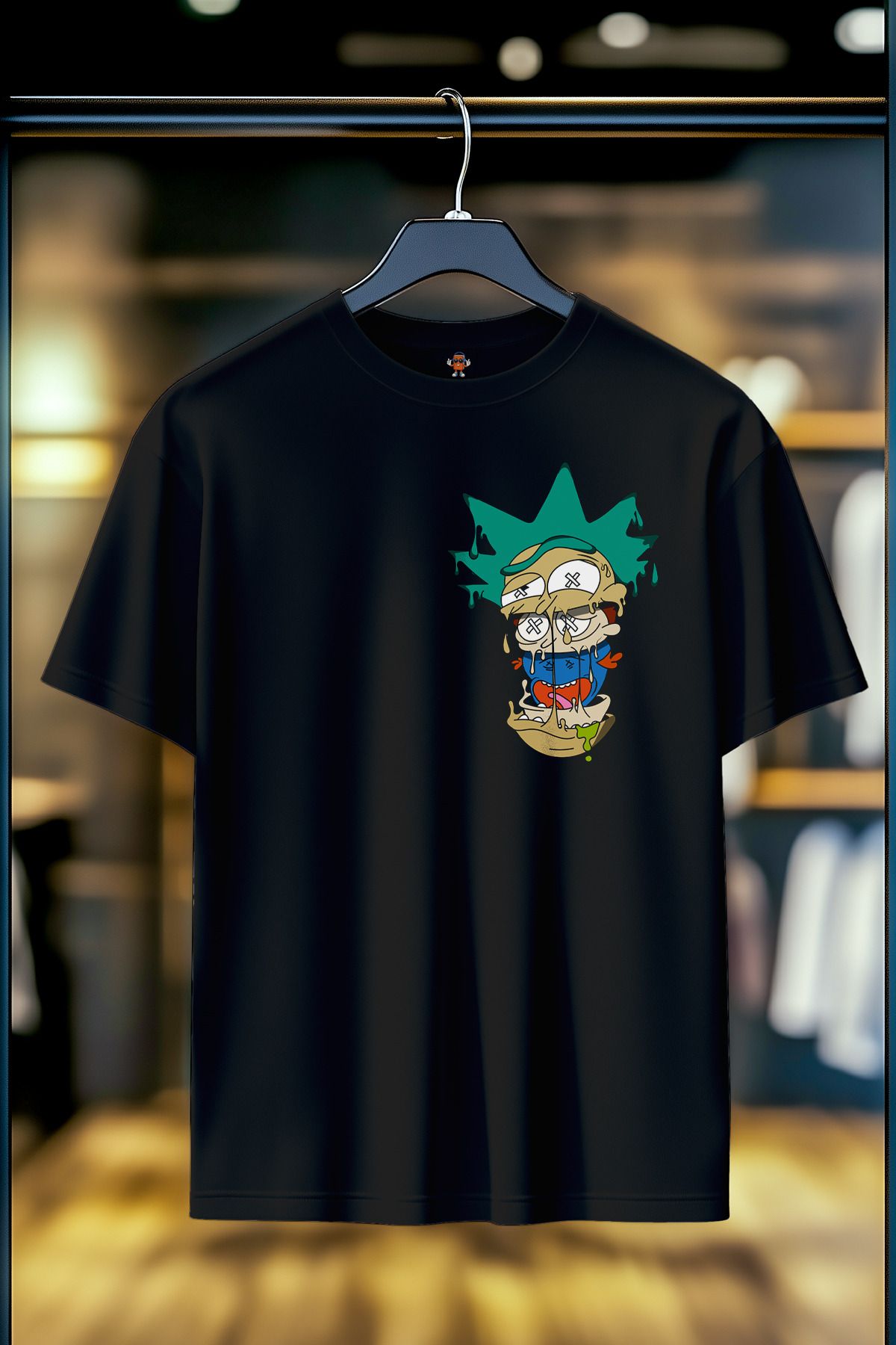 BookOrBook Rick and Morty %100 Pamuk Premium Kalite Sırt Baskılı T-Shirt