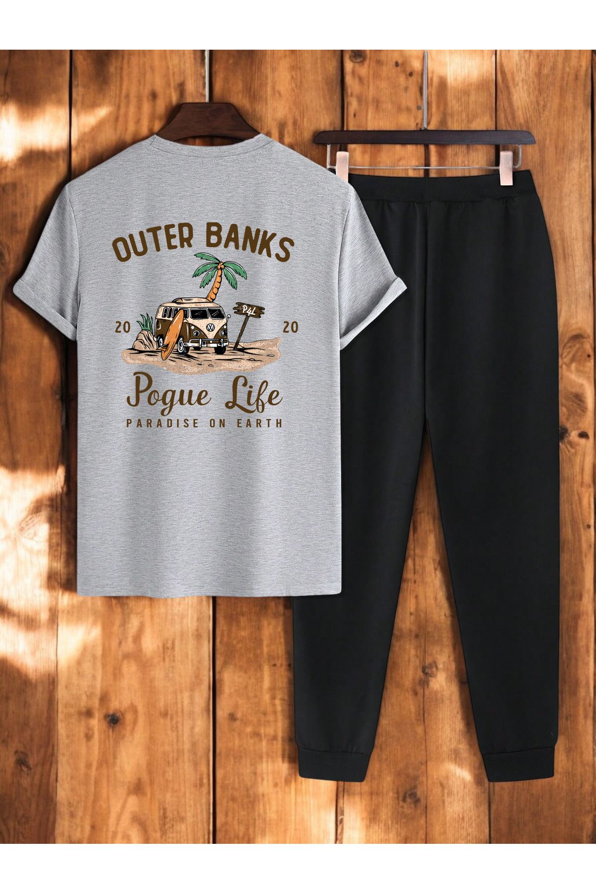 uyguntarz Unisex Outer Banks Tasarım Basklı Tshirt Eşofman Takımı