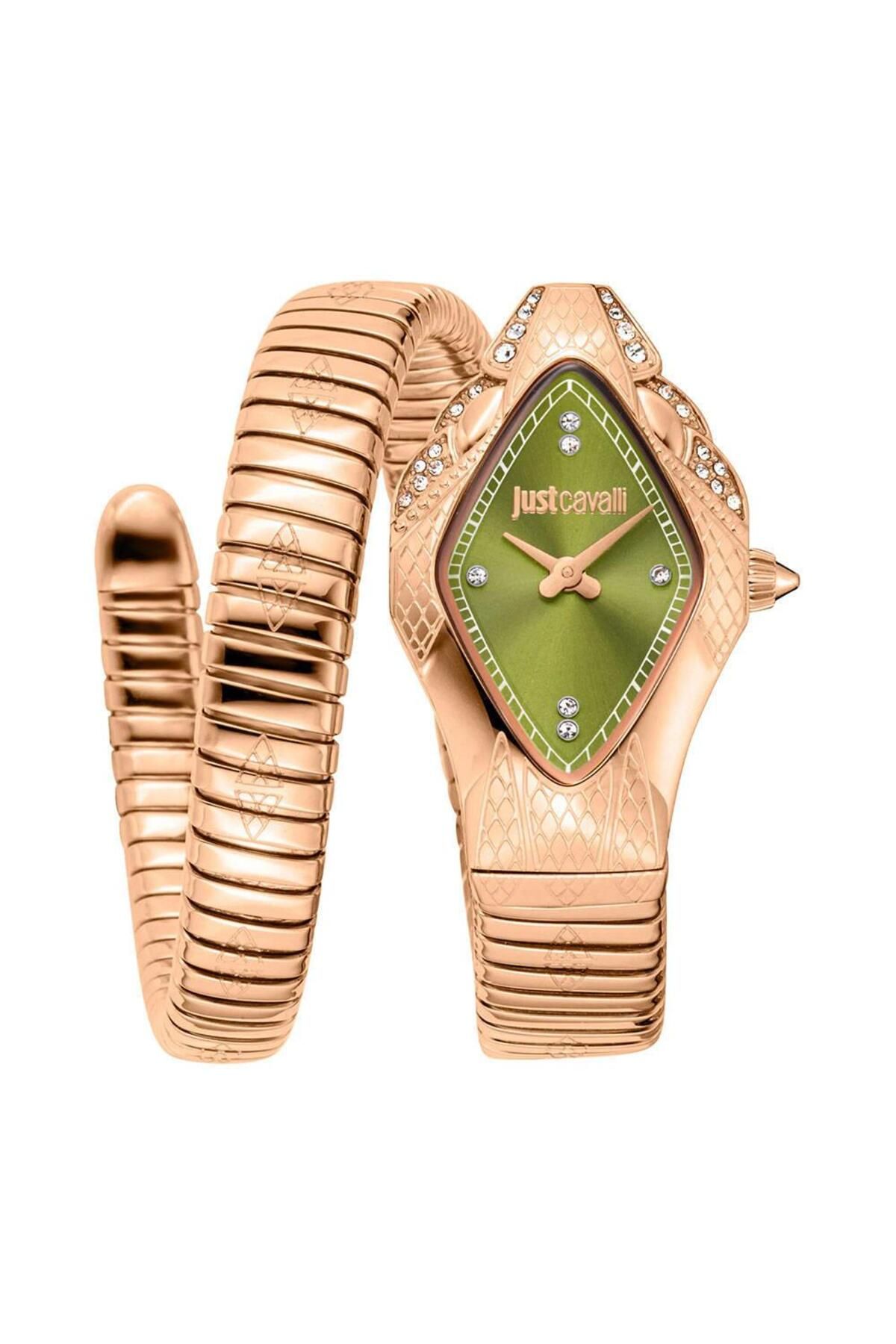 Just Cavalli JUST CAVALLİ AÇIK YEŞİL KADRAN ROSE GOLD KASA VE KORDON KADIN KOL SAATİ