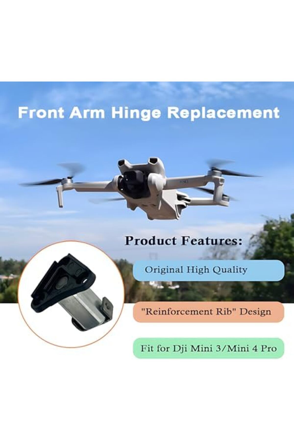 Cesiro-ZWLLKJGS Mini 4 Pro Front Arm Shaft Replacement for DJI Mavic Mini 3 Arm Hinge Screws Pen 5