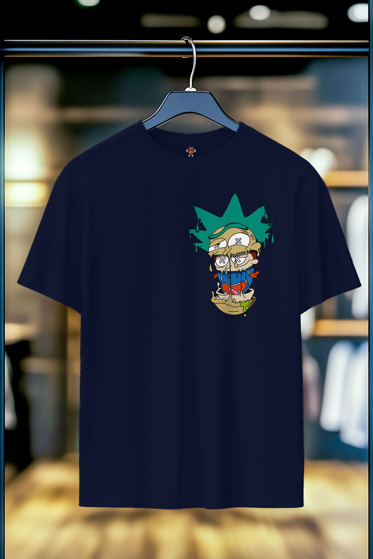 BookOrBook Rick and Morty %100 Pamuk Premium Kalite Sırt Baskılı T-Shirt