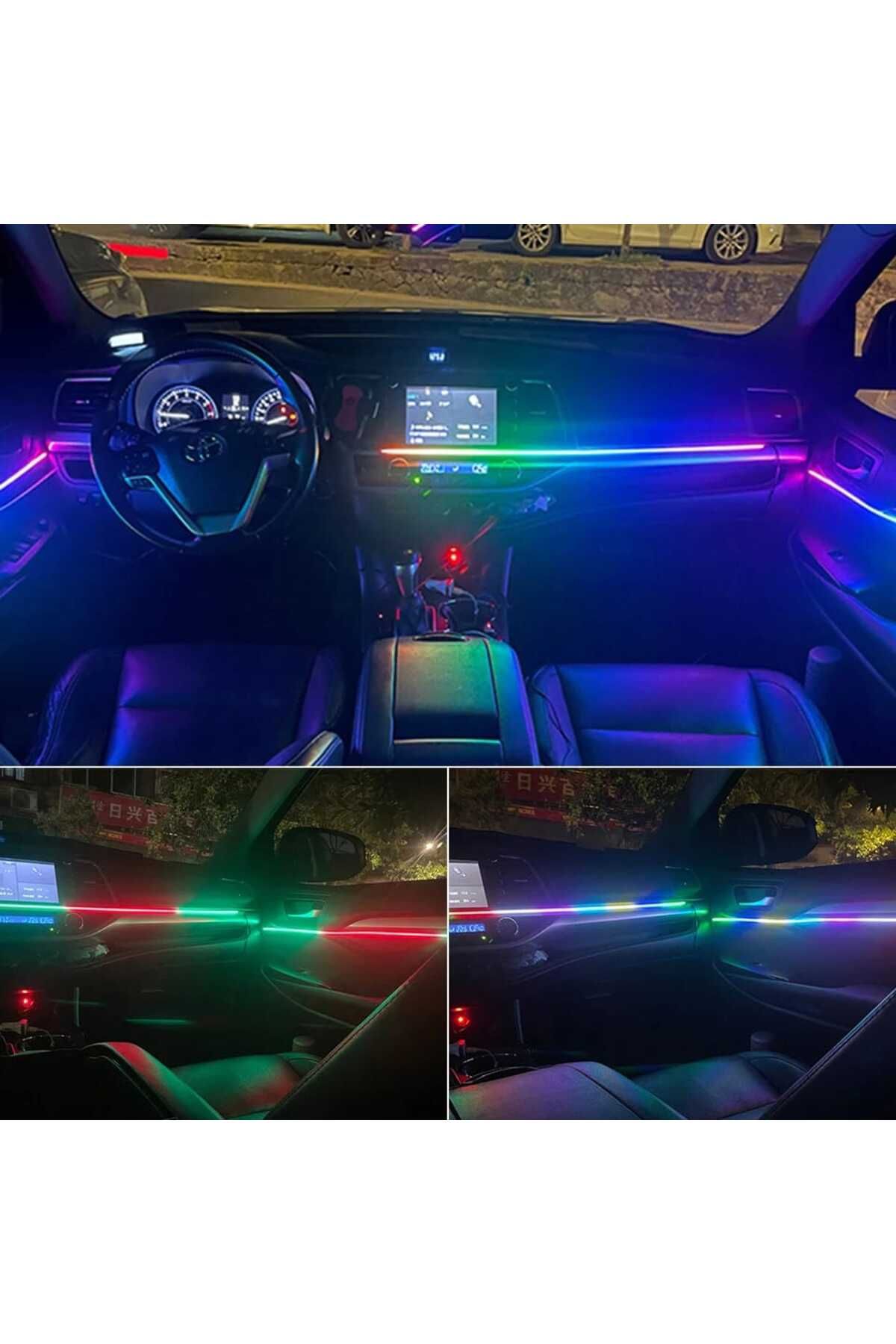 AUTOREY-Lumini ambientale LED premium, kit RGB 18 în 1, efecte dinamice Symphony cu control prin aplicație 8
