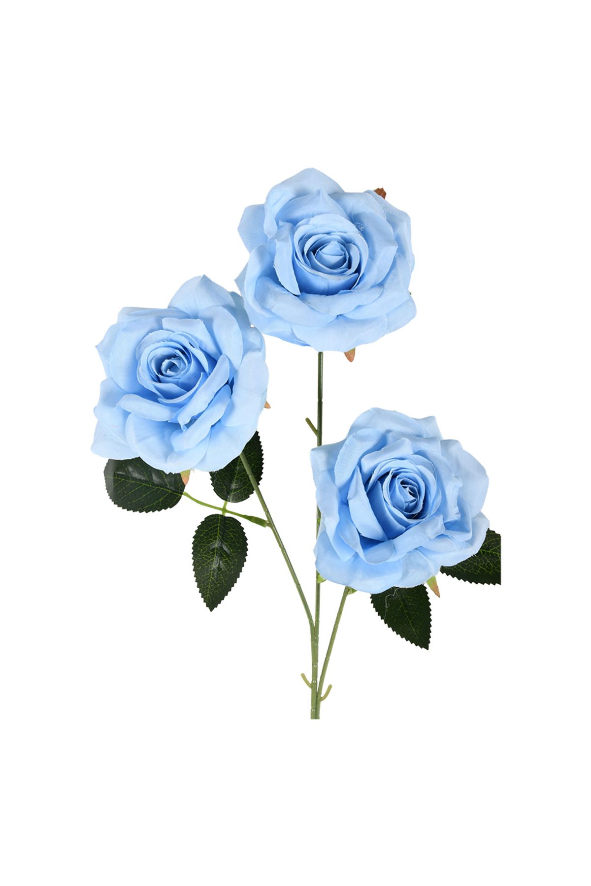 Leona Dekoratif Ürünler TRIPLE ROSE YAPAY CICEK MAVI