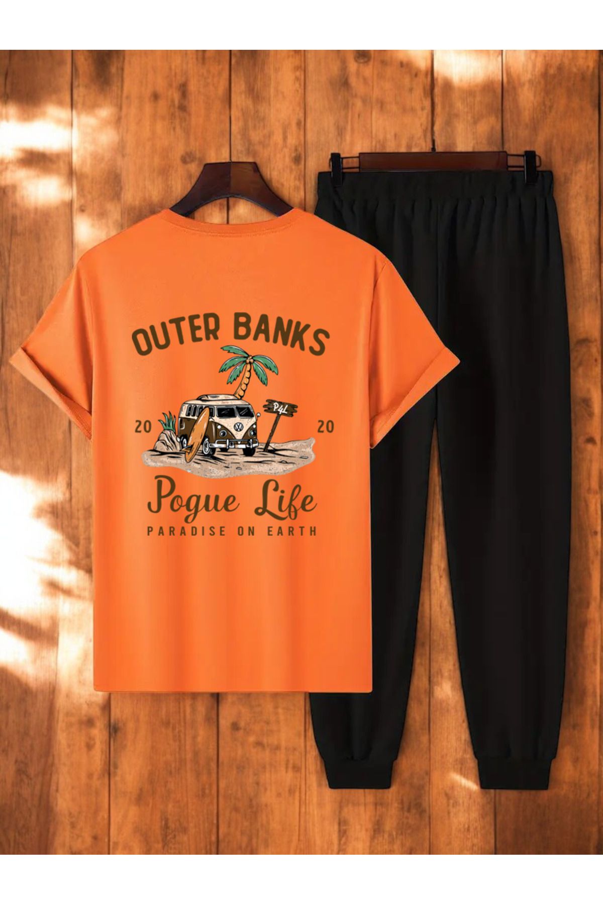 uyguntarz Unisex Outer Banks Tasarım Basklı Tshirt Eşofman Takımı