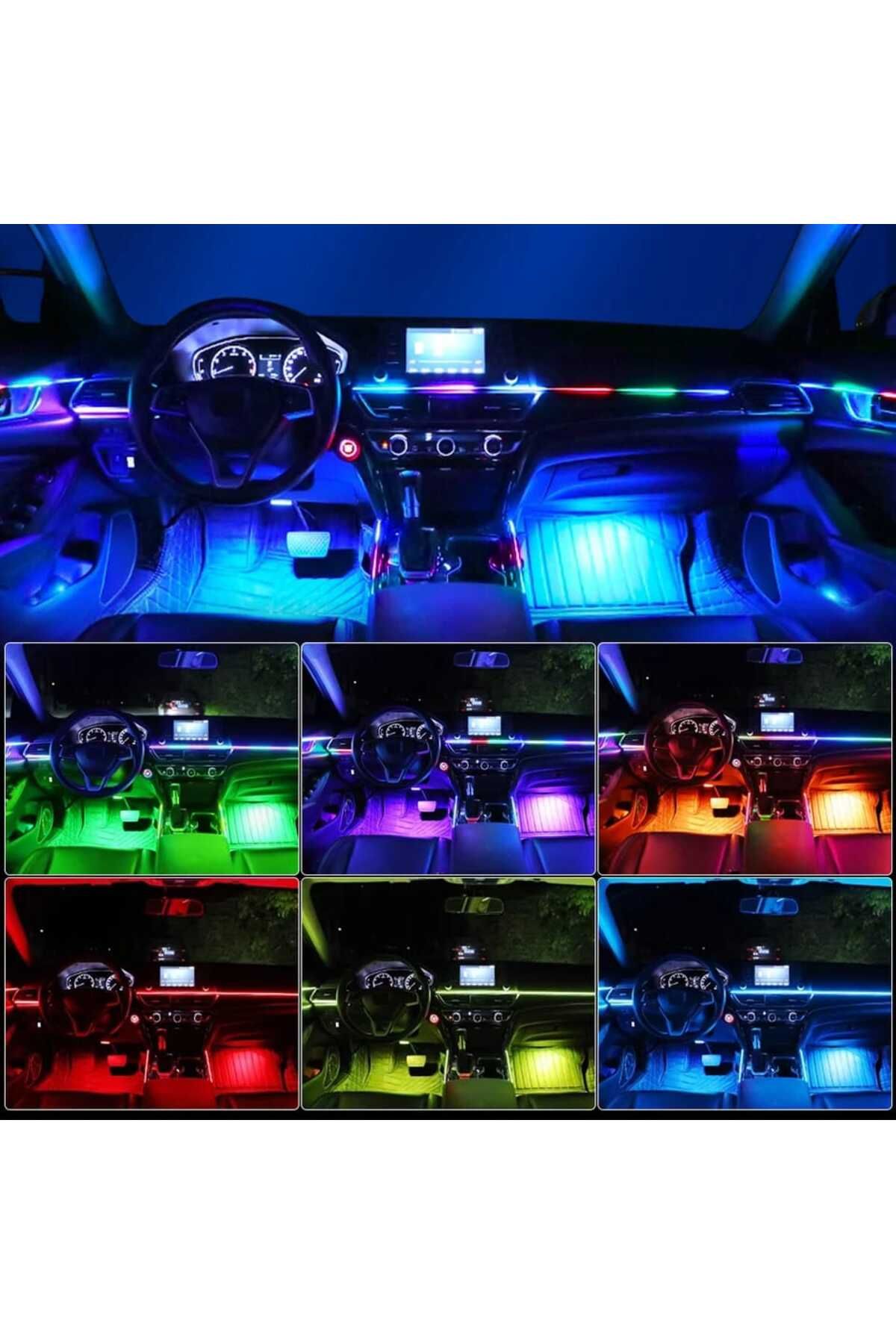 AUTOREY-Lumini ambientale LED premium, kit RGB 18 în 1, efecte dinamice Symphony cu control prin aplicație 6