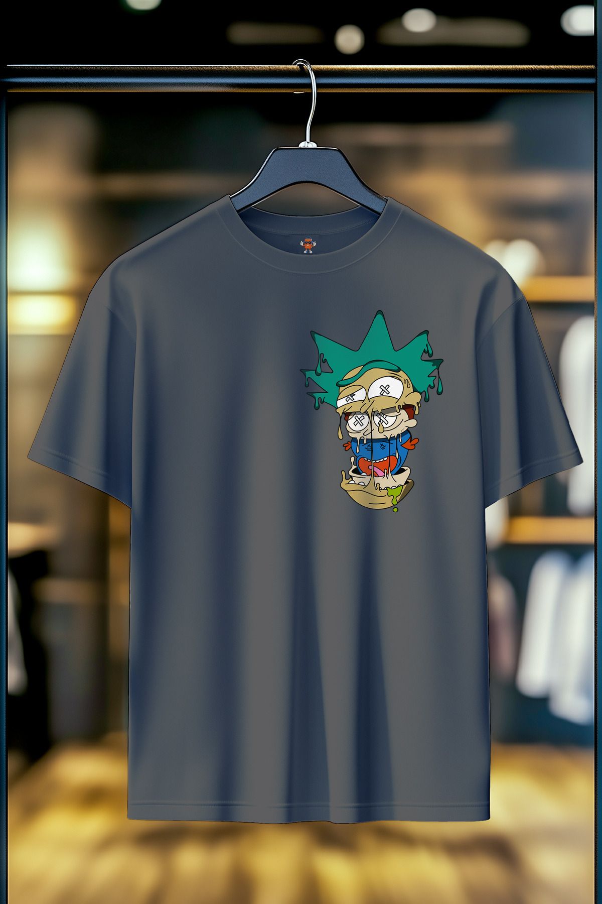BookOrBook Rick and Morty %100 Pamuk Premium Kalite Sırt Baskılı T-Shirt