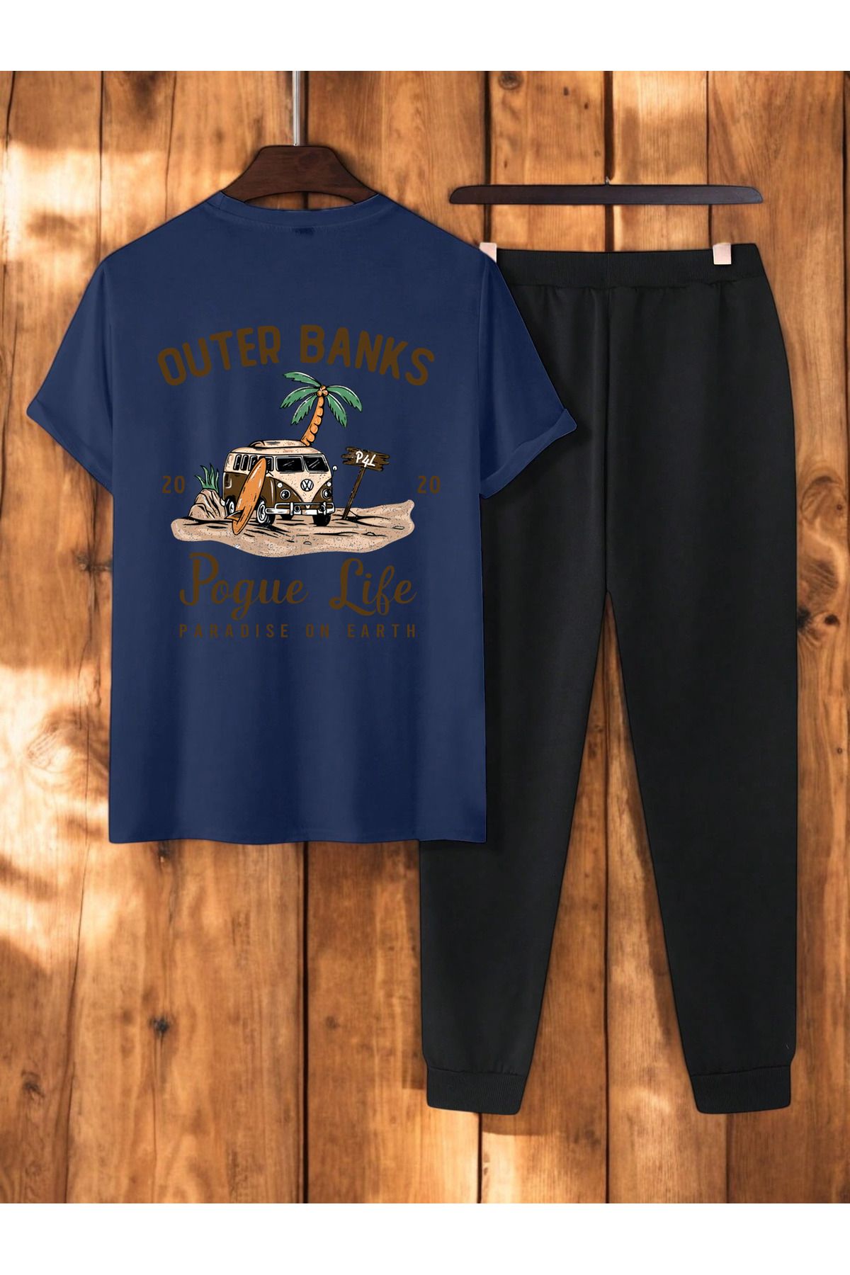 uyguntarz Unisex Outer Banks Tasarım Basklı Tshirt Eşofman Takımı