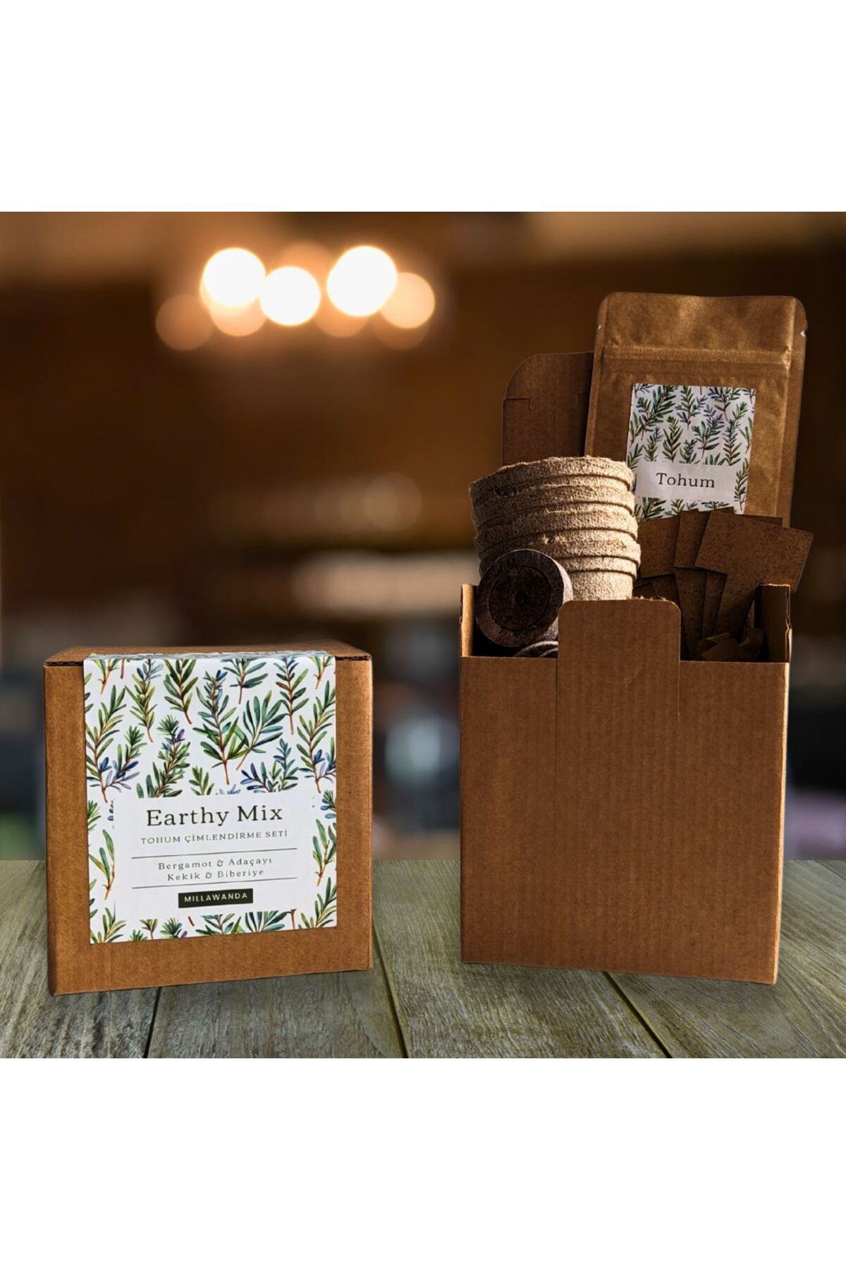 Millawanda Earthy Mix Tohum Çimlendirme Seti - Bergamot, Adaçayı, Kekik, Biberiye