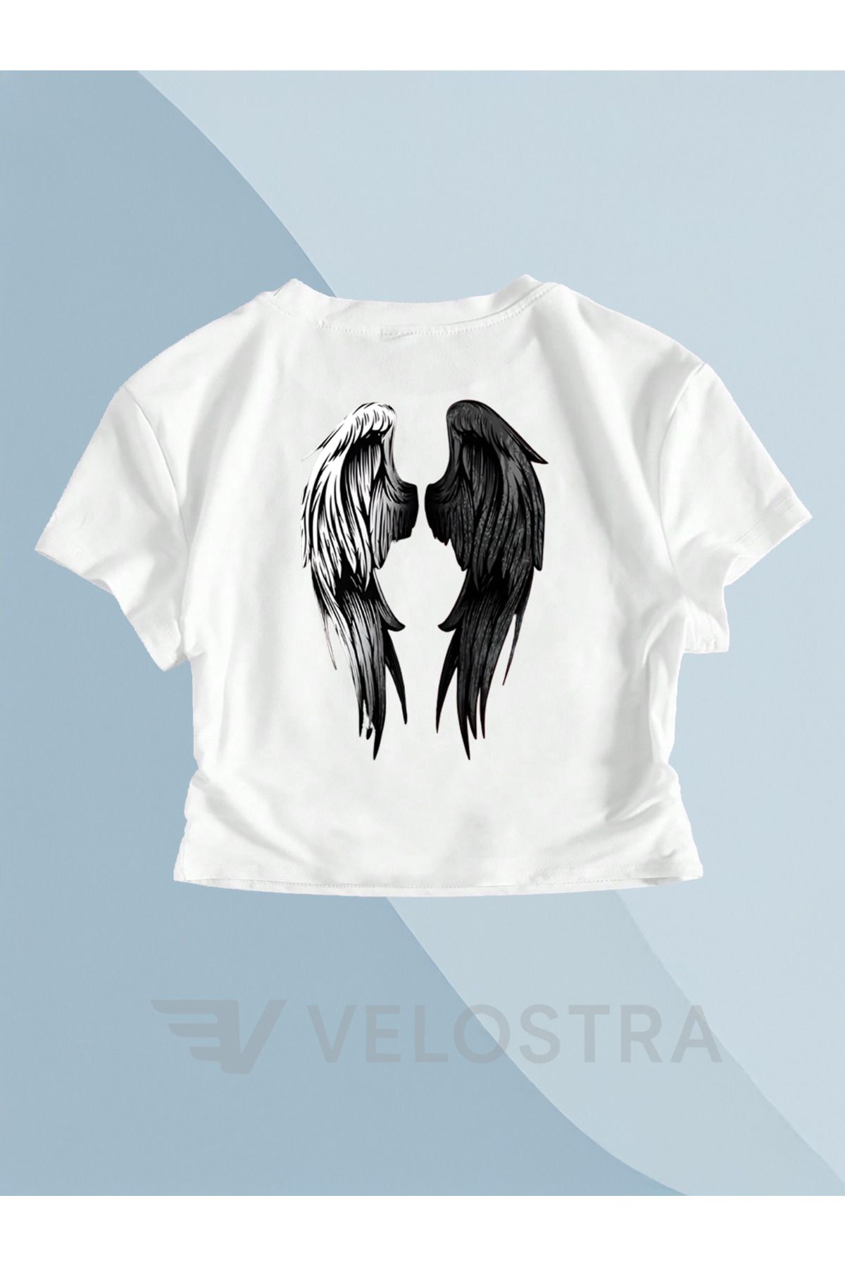 Velostra Kadın Kanatlar Baskılı Tee Crop