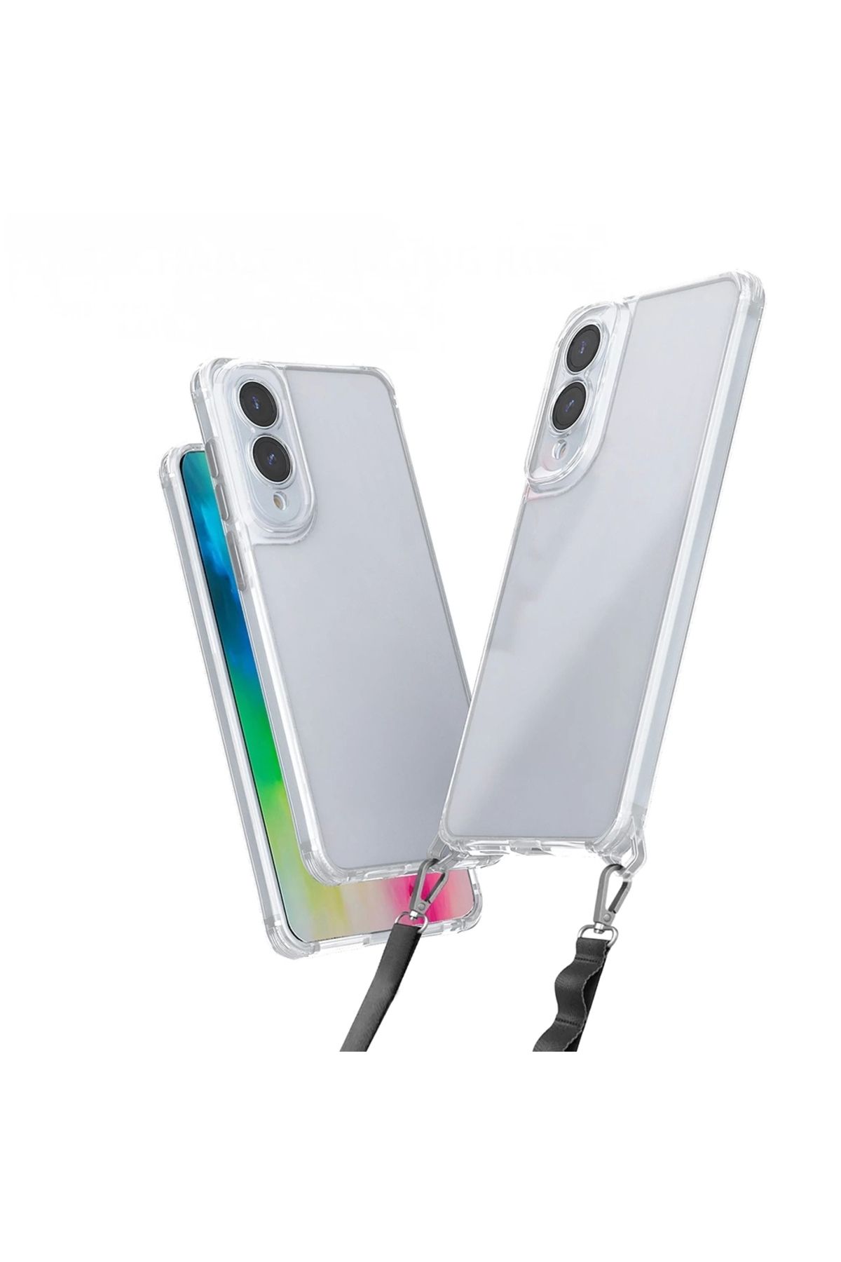 Lopard Samsung Galaxy S25 Edge Kılıf Airbagli Takılabilir Askı Aparatlı Lopard Snap Silikon Kapak