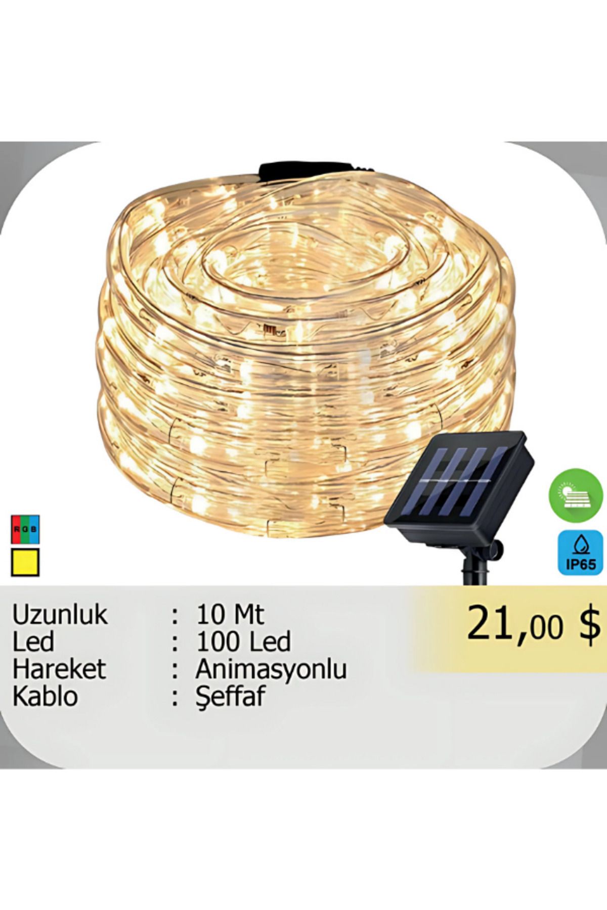 ELKHOUSE ElektrikHouse LED Peri Işığı 100 Led Animasyonlu - 10 Metre