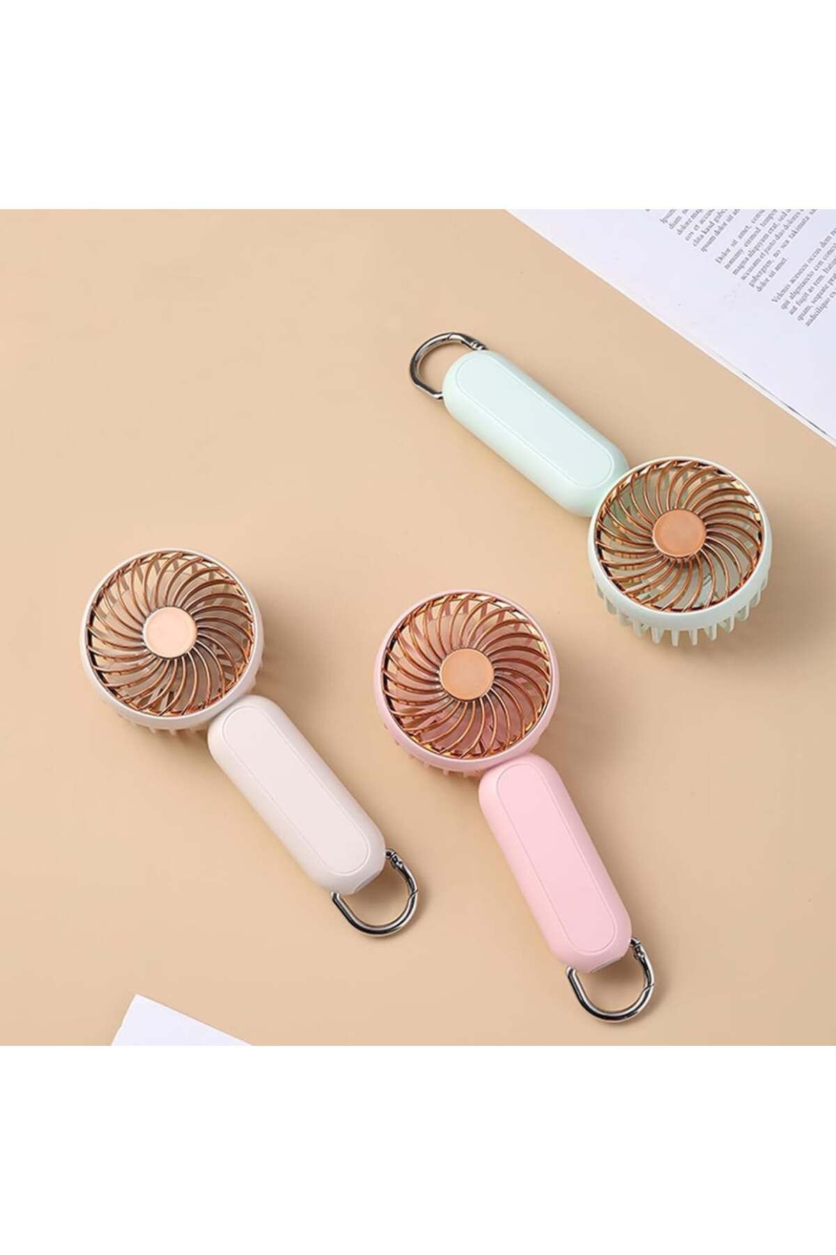 SKYDDAR INNOVATION-Mini Portable Fan, 3 Speeds, Desk, Handheld, USB, 1200mAh, SKDR LittleWonder - Rose Gold 7
