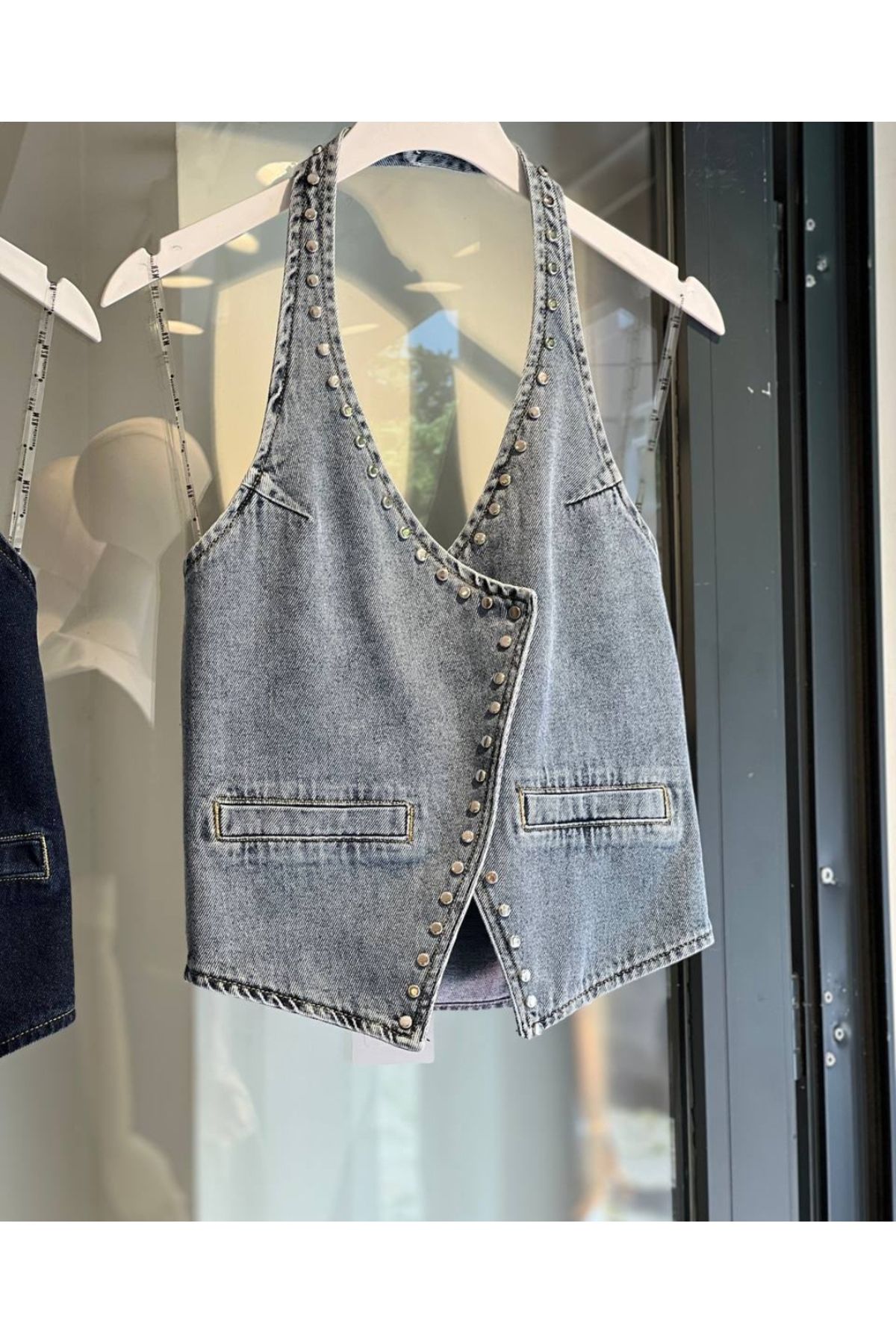 Butik Beyza Kot Aksesuar Detaylı Yelek