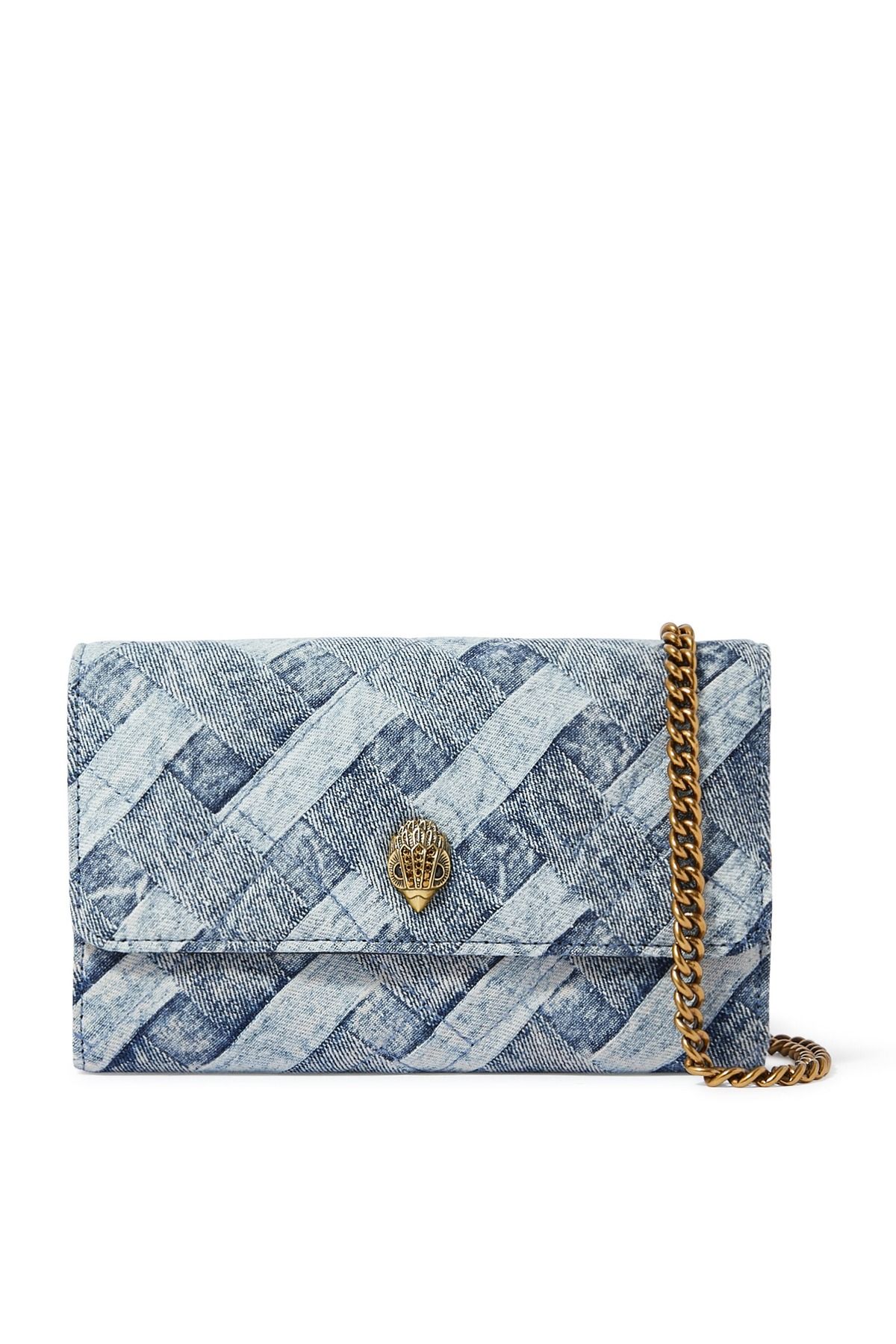 Kurt Geiger Kensington Small Chain Denim Cüzdan 7x10x2 cm