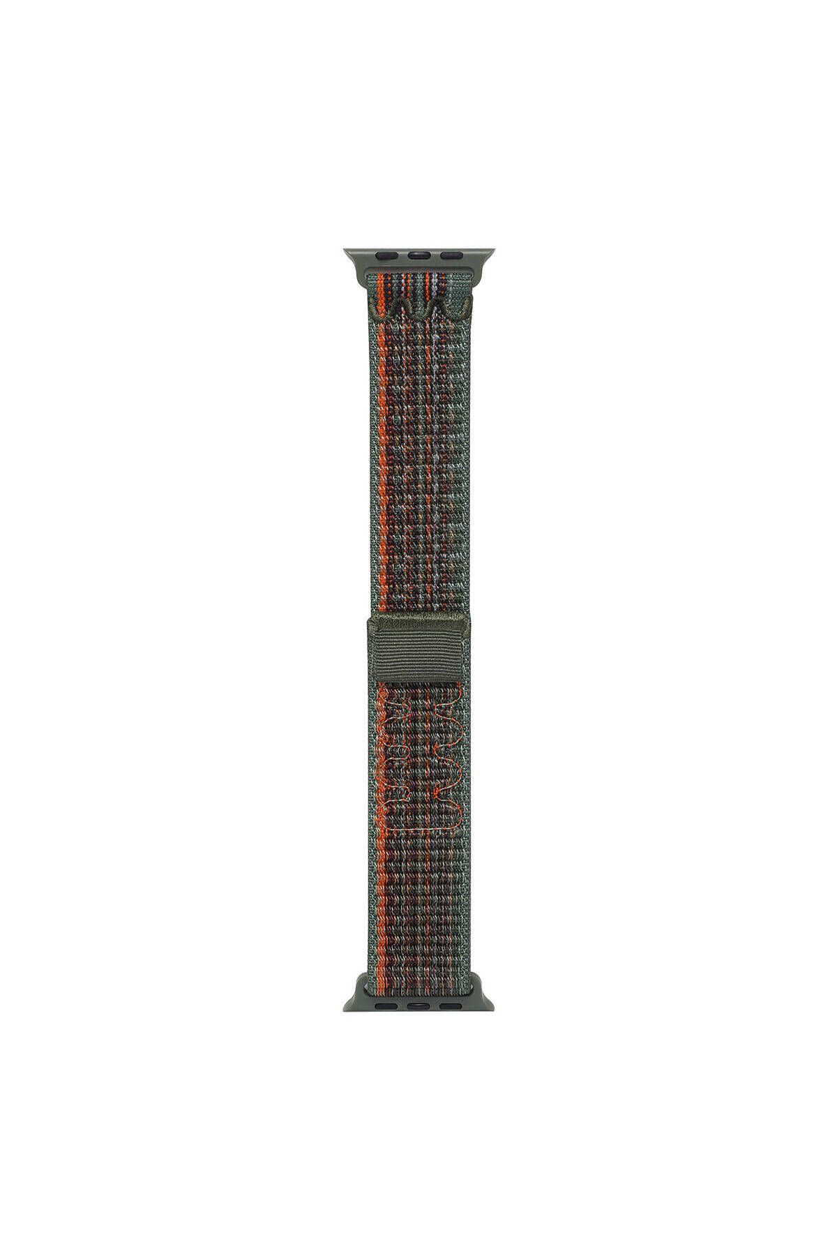YTSGLOBAL Watch 10 46mm Uyumlu KRD-91 Hasır Kordon Strap Kayış-Koyu Yeşil