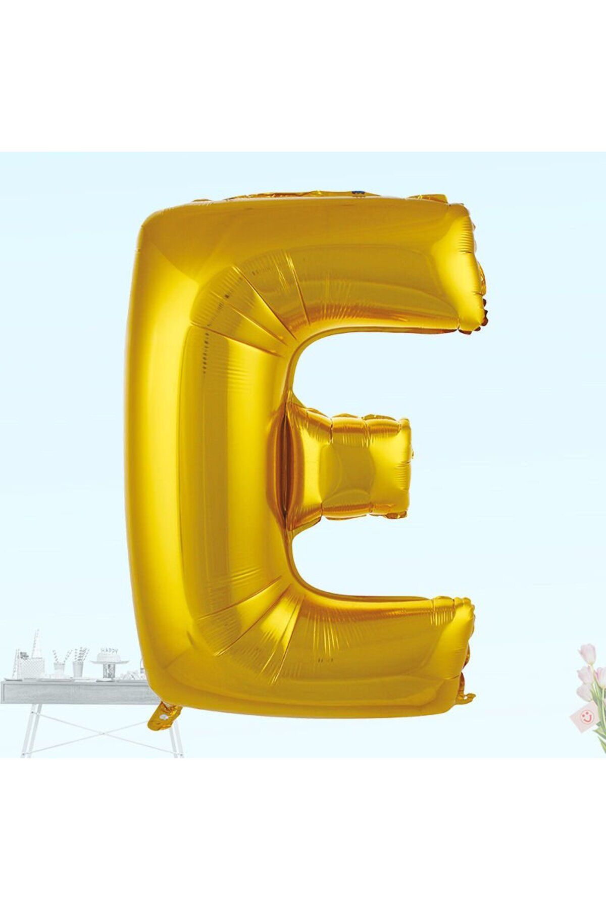 Ege Pastacılık Gold Folyo Balon "E" Harfi - 76 cm Büyük Boy