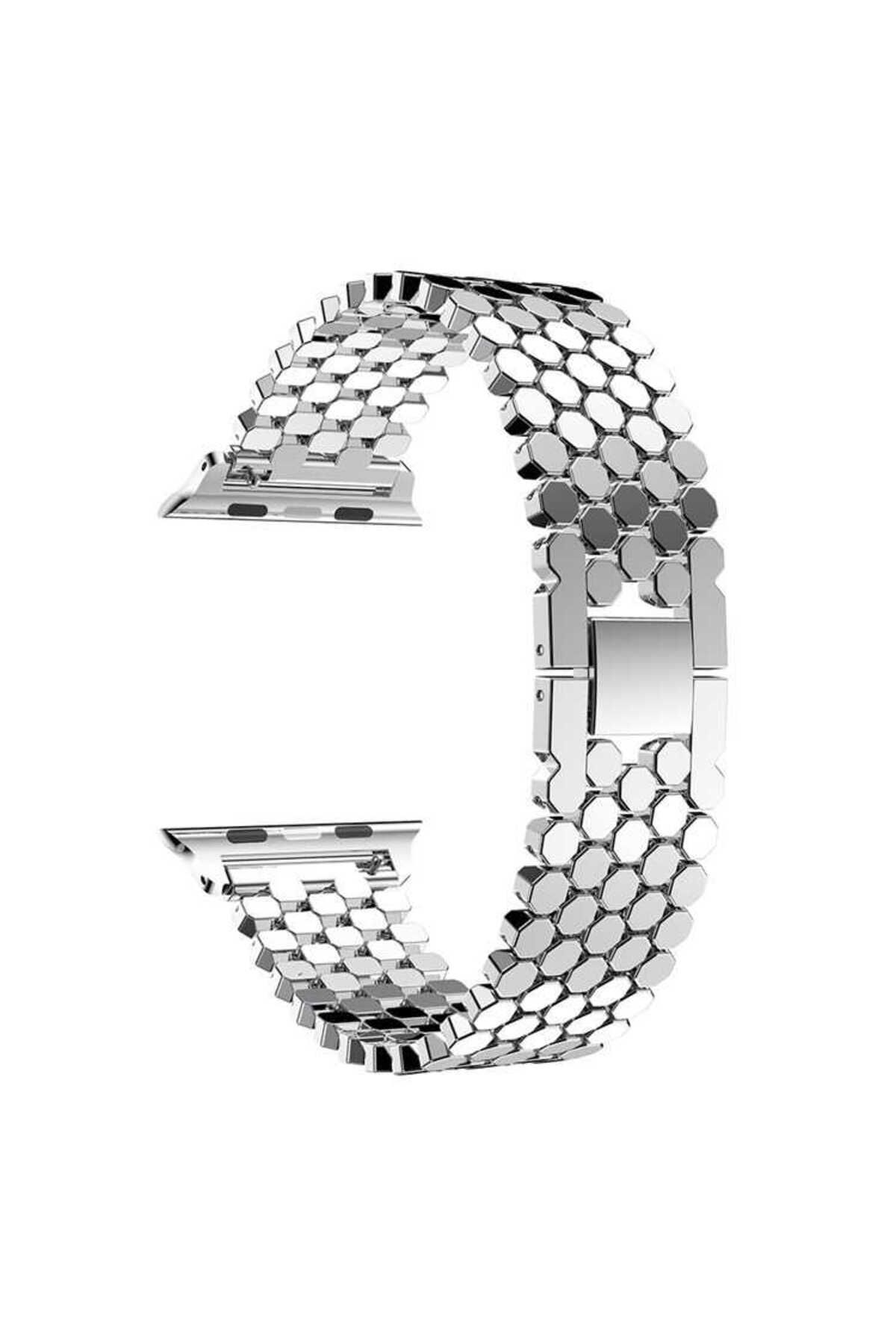 YTSGLOBAL Watch Ultra 49mm Kordon Uyumlu KRD-30 Metal Strap Kayış YTSG- Gümüş