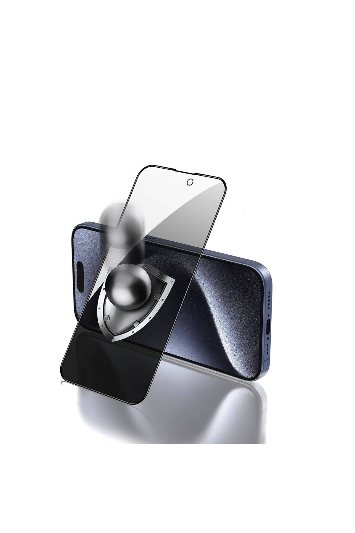 YTSGLOBAL iPhone 15 Plus Uyumlu YTSG Rika Premium Privacy Temperli Cam Ekran Koruyucu