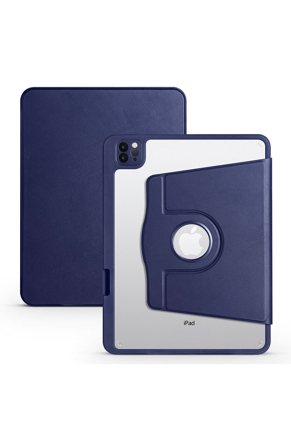 YTSGLOBAL iPad Air 11 2025 M3 Kılıf YTSG Termik Kalem Bölmeli Dönebilen Standlı Kılıf - Lacivert