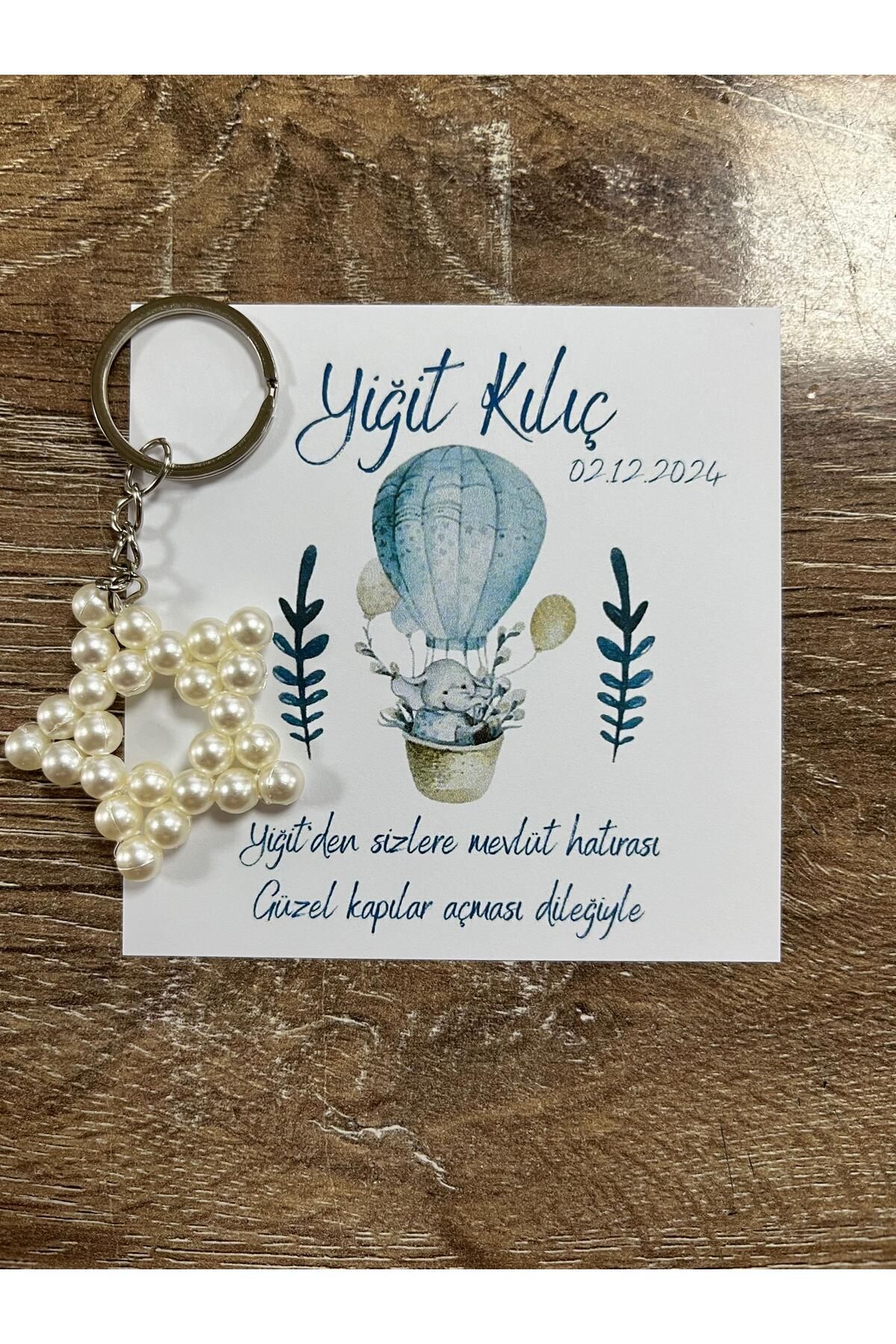 HEN GSM kisisellestirilebilir kart 15 adet inci yıldız anahtarlık nikah düğün kına nişan sünnet hafizlik