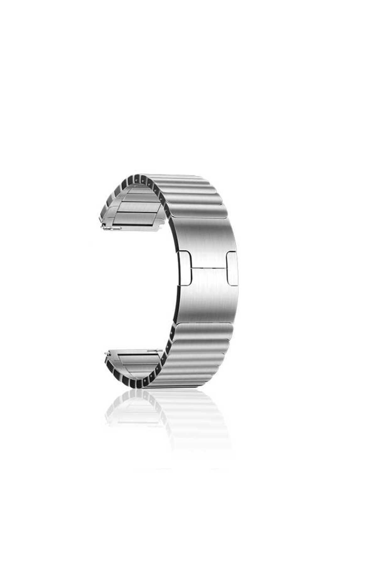 YTSGLOBAL Huawei GT2 46mm Uyumlu KRD-35 22mm Metal YTSG Kordon-Gümüş
