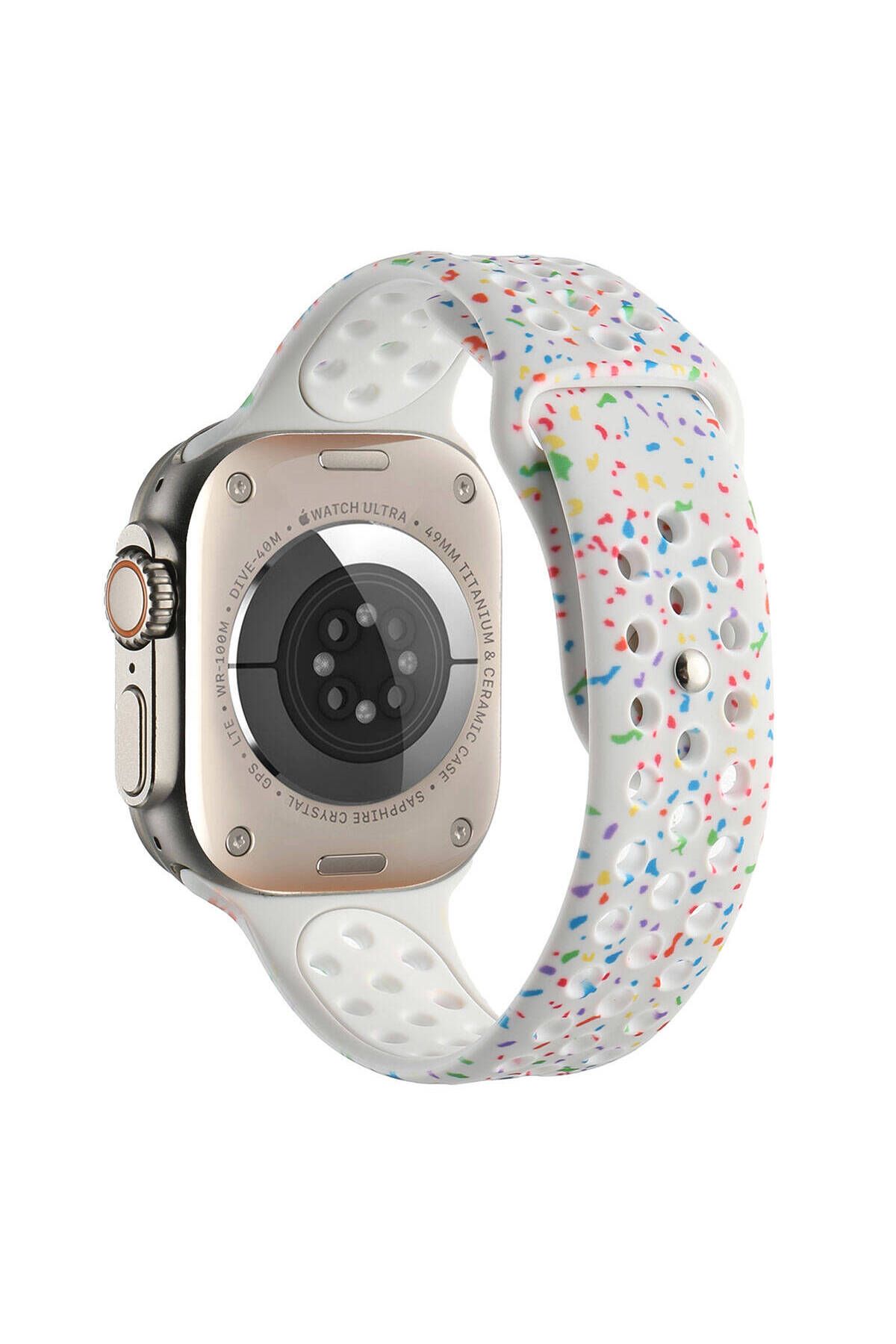 YTSGLOBAL Watch 40mm Kordon Yeni Seri 2023 KRD-02 Uyumlu Strap Kayış YTSG- Beyaz