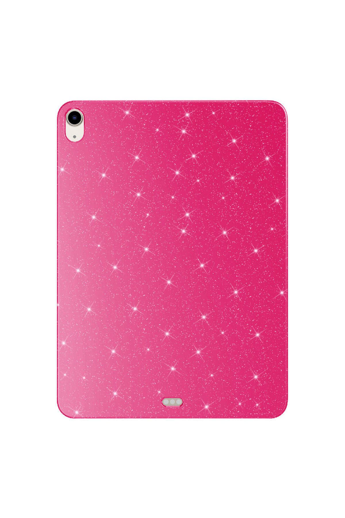 YTSGLOBAL iPad 10.9 2022 (10.Nesil) Simli Parlak Görünümlü Uyumlu YTSG Tablet Koton Kılıf-Pembe Koyu