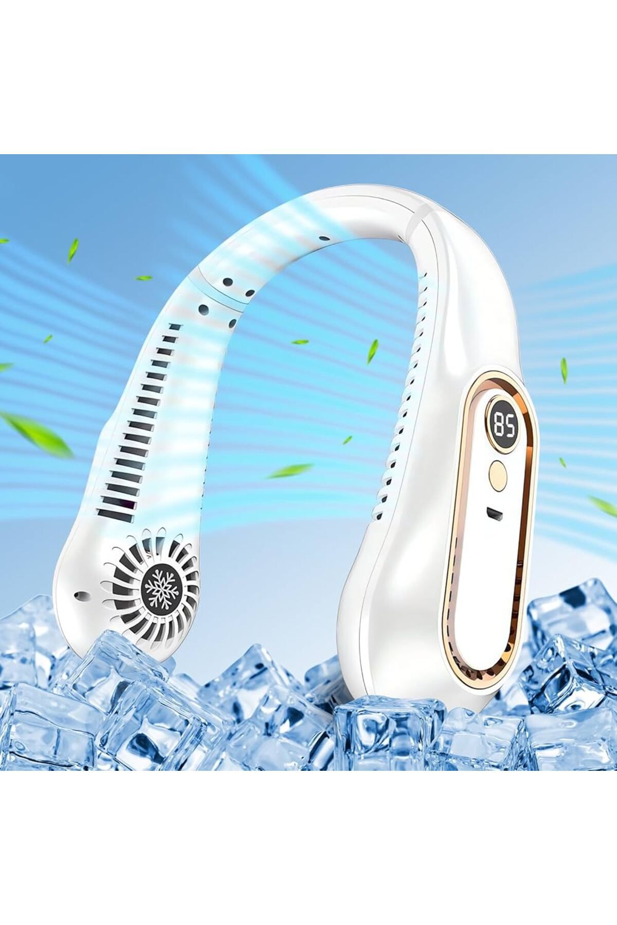 Tastech LED GÖSTERGELİ BOYUN FANI ŞARJLI TAŞINABİLİR SERİNLETİCİ VANTİLATÖR 5 HIZ AYARLI BOYUNLUK FAN