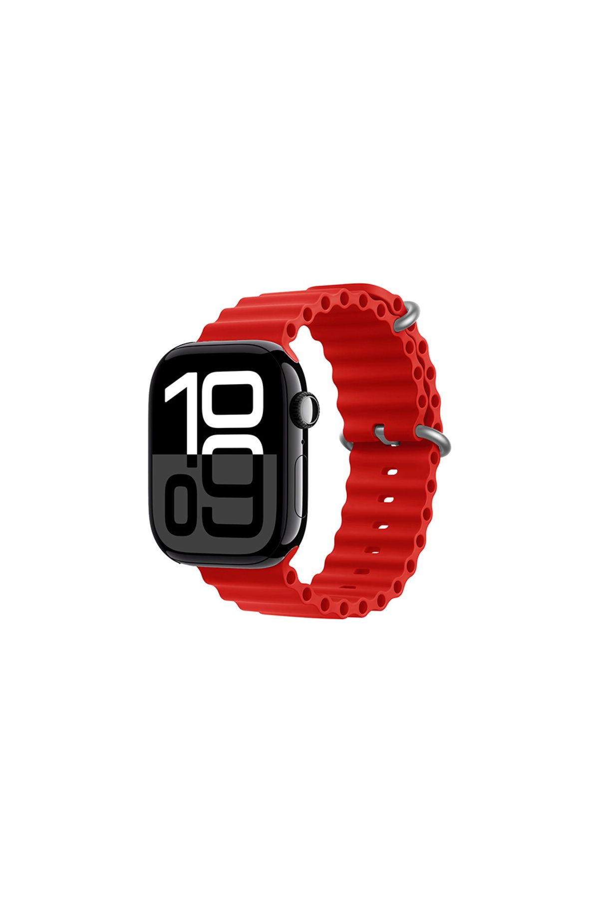 YTSGLOBAL Watch 10 46mm Uyumlu YTSG KRD-75 Silikon Kordon-Kırmızı