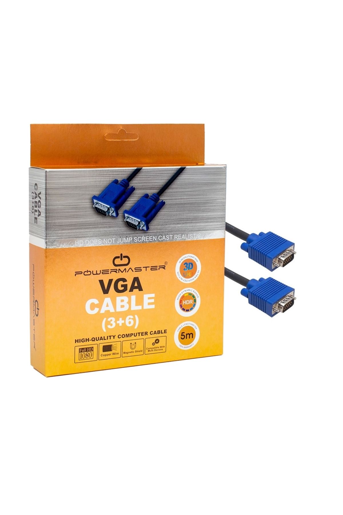 İnnMerry VGA KABLO 15 PİN 3+6 ERKEK/ERKEK 5M KUTULU (5047)
