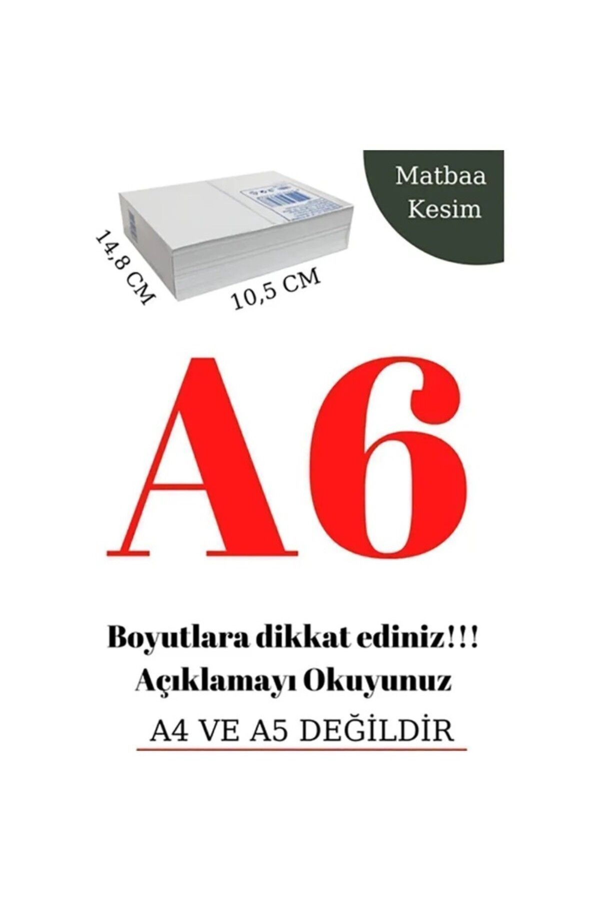MKS 250 Adet A6 Kağıt Fotokopi Kağıdı Kargo Etiketi E-Ticaret Barkod Kağıdı (A4'ün Çeyreğidir)