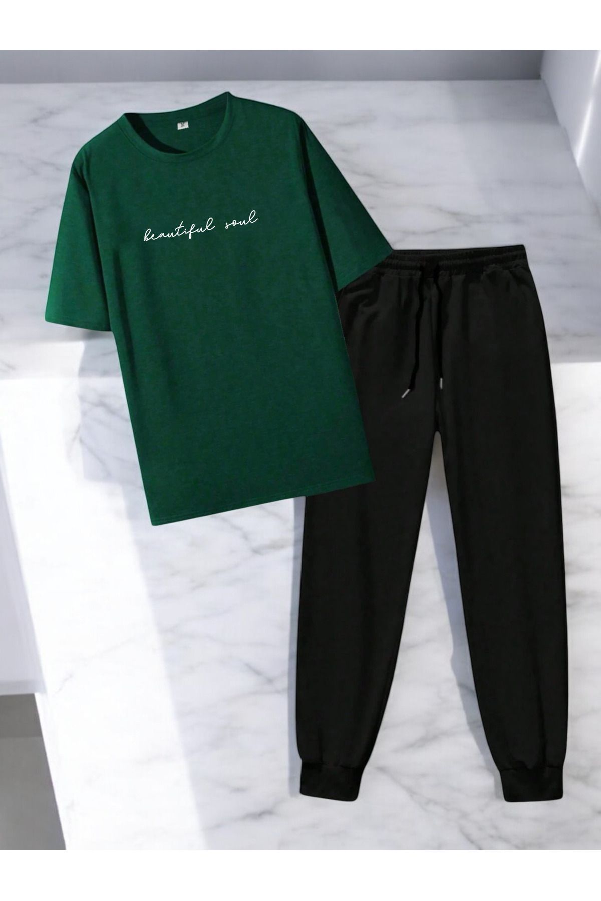 uyguntarz Unisex Beatiful Soul Tasarım Basklı Tshirt Eşofman Takımı