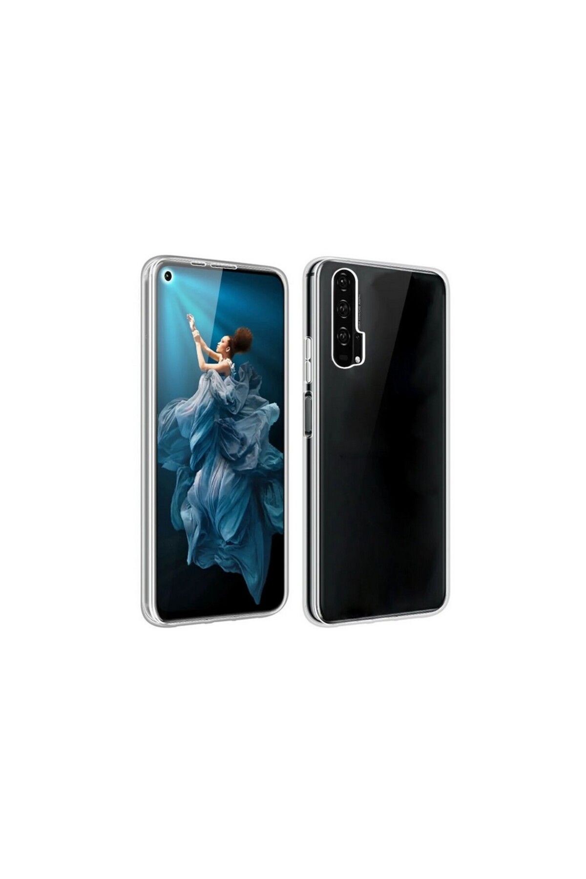 KılıfShop Huawei Nova 5t uyumlu Kılıf Ön Arka 360 Koruma Arka Sert Mika Ön Silikon Şeffaf