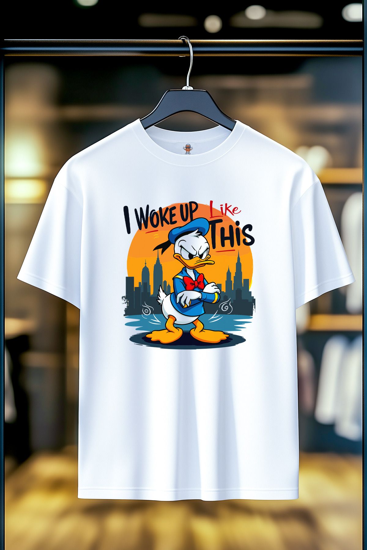 BookOrBook Sleepy Duck %100 Pamuk Premium Kalite Unisex T-Shirt