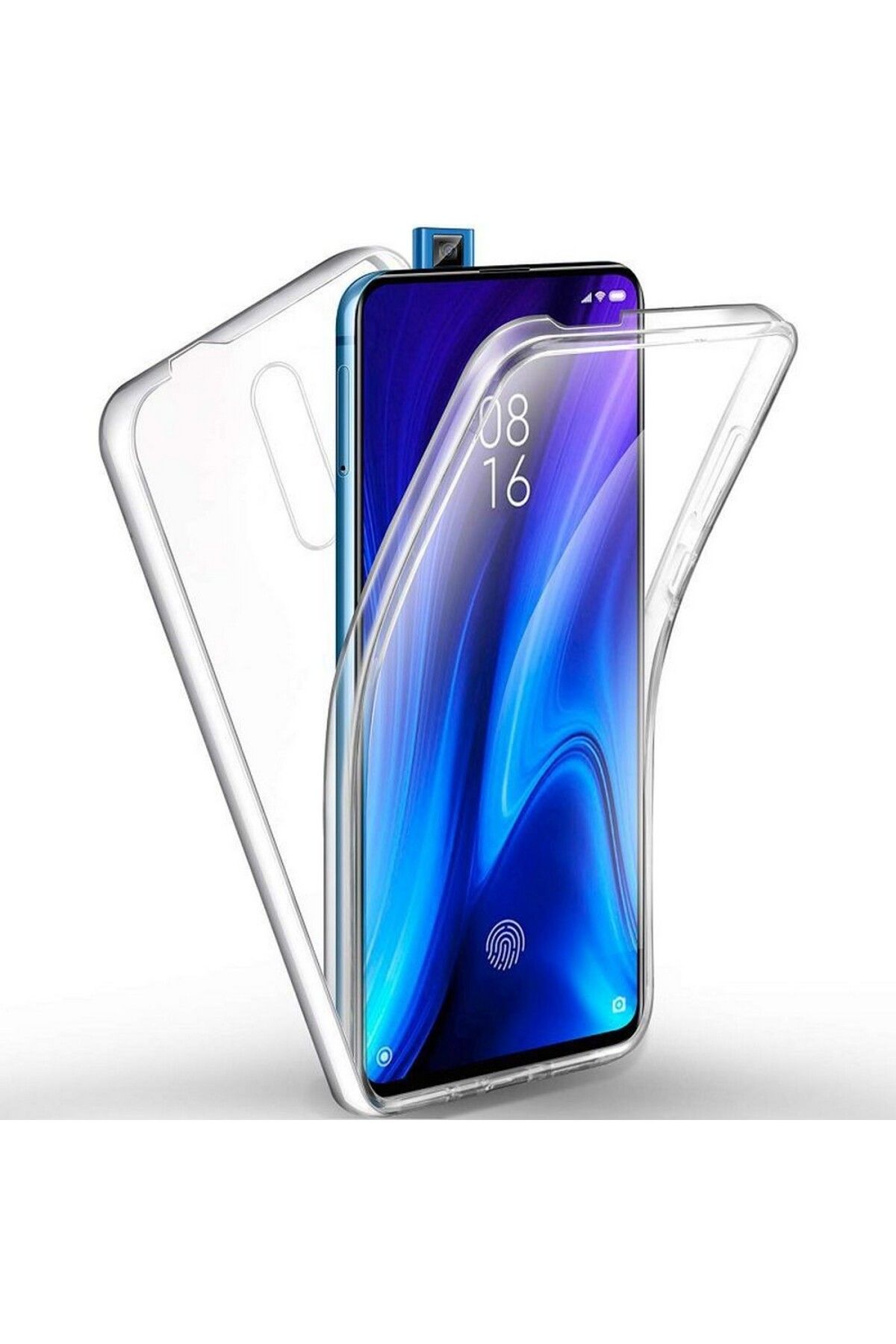 KılıfShop Xiaomi Mi 9t uyumlu Kılıf Ön Arka 360 Koruma Arka Sert Mika Ön Silikon Şeffaf