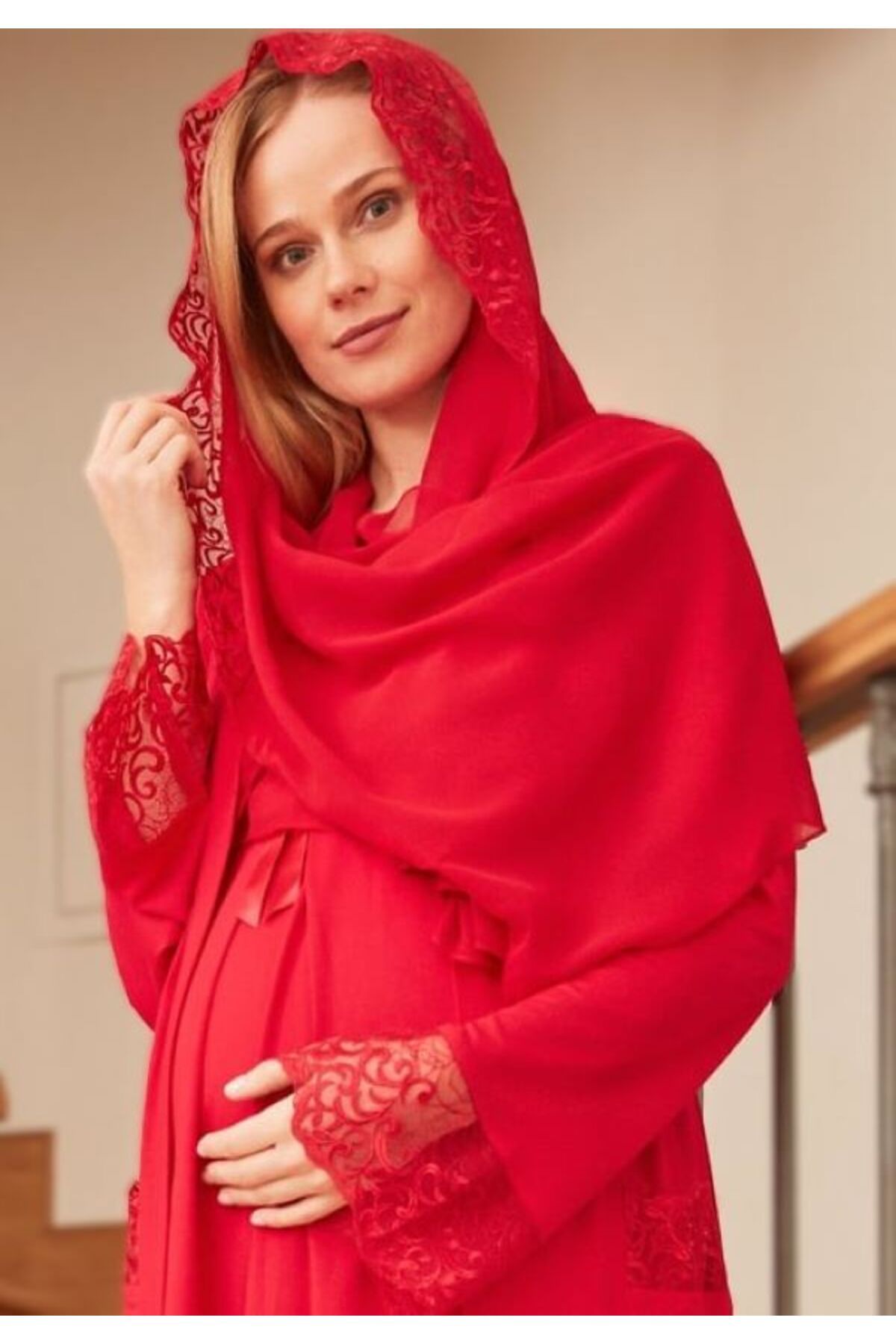 Pelin özel tasrım dantelli tesettür şal