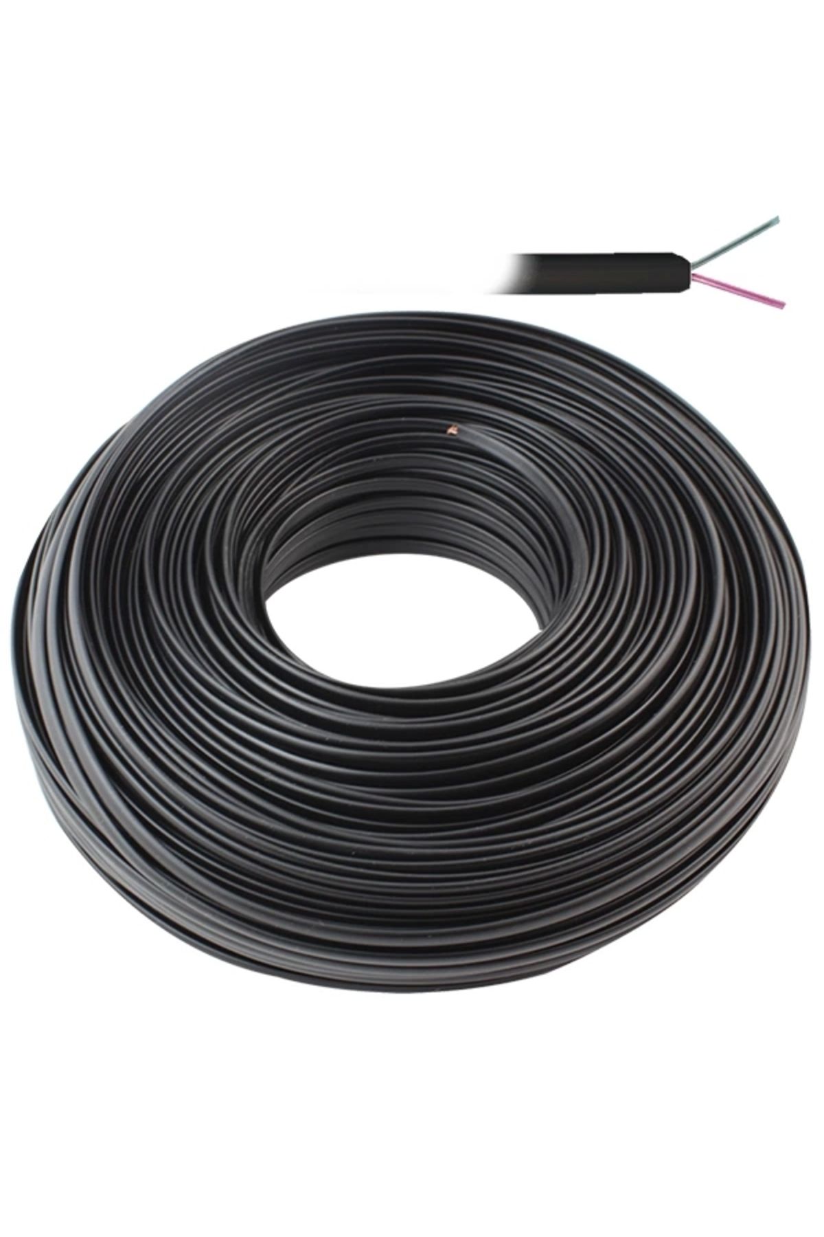 İnnMerry TELEFON KABLOSU 2Lİ SİYAH FLAT KÖKEN 100 METRE POWERMASTER (5047)