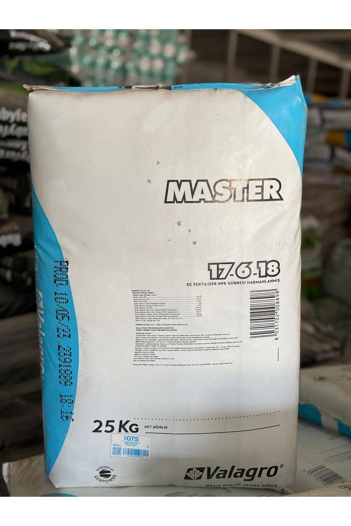 Valagro Master 17-6-18 NPK Gübre 25 KG