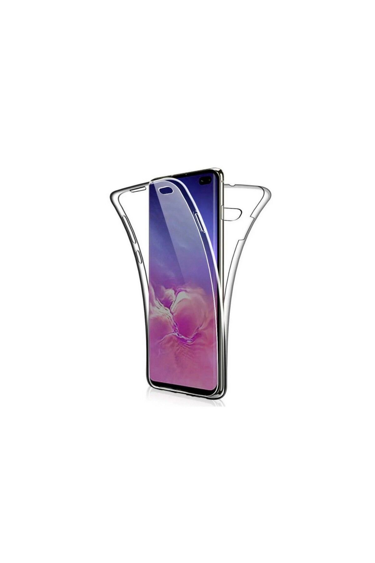 KılıfShop Samsung Galaxy S10e uyumlu Kılıf Ön Arka 360 Koruma Arka Sert Mika Ön Silikon Şeffaf