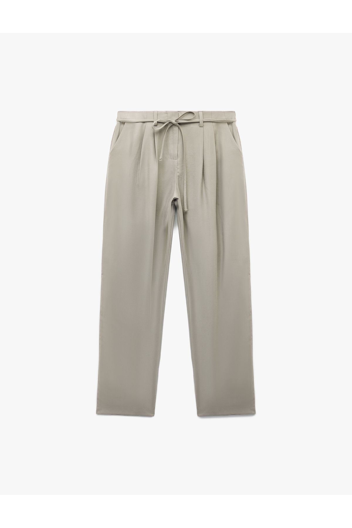 Koton Viskon Kumaş Regular Fit Cepli Pile Detaylı Kemerli Culotte Pantolon