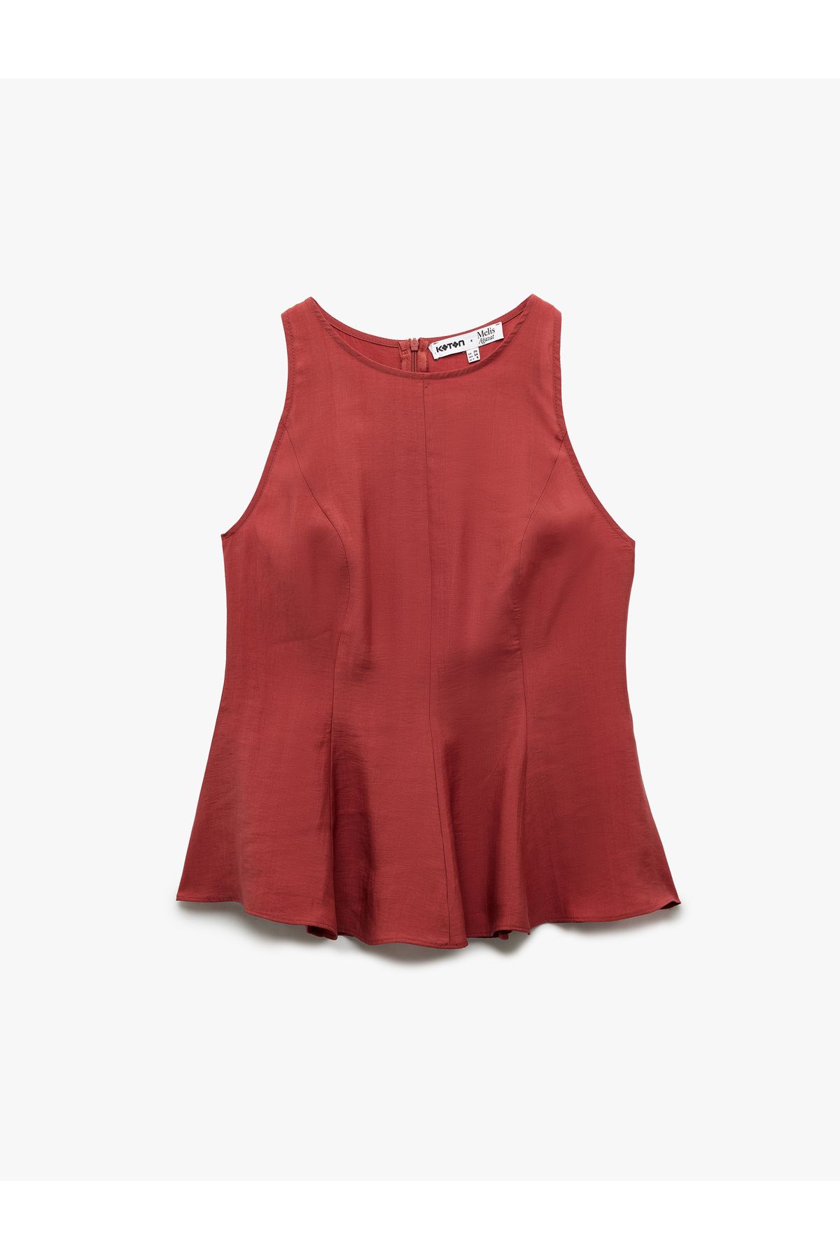 Koton X Melis Ağazat - Kolsuz Halter Yaka Peplum Bluz