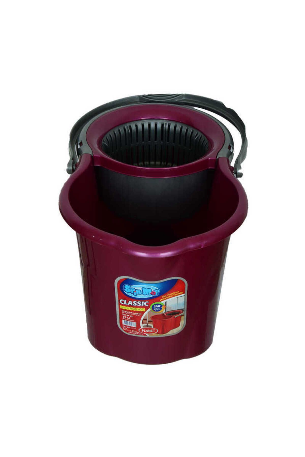 Modafiks Spin Mop Temizlik Seti 360 Derece Döner Başlıklı Kova+Mop+Paspas+Sap Karışık Renk